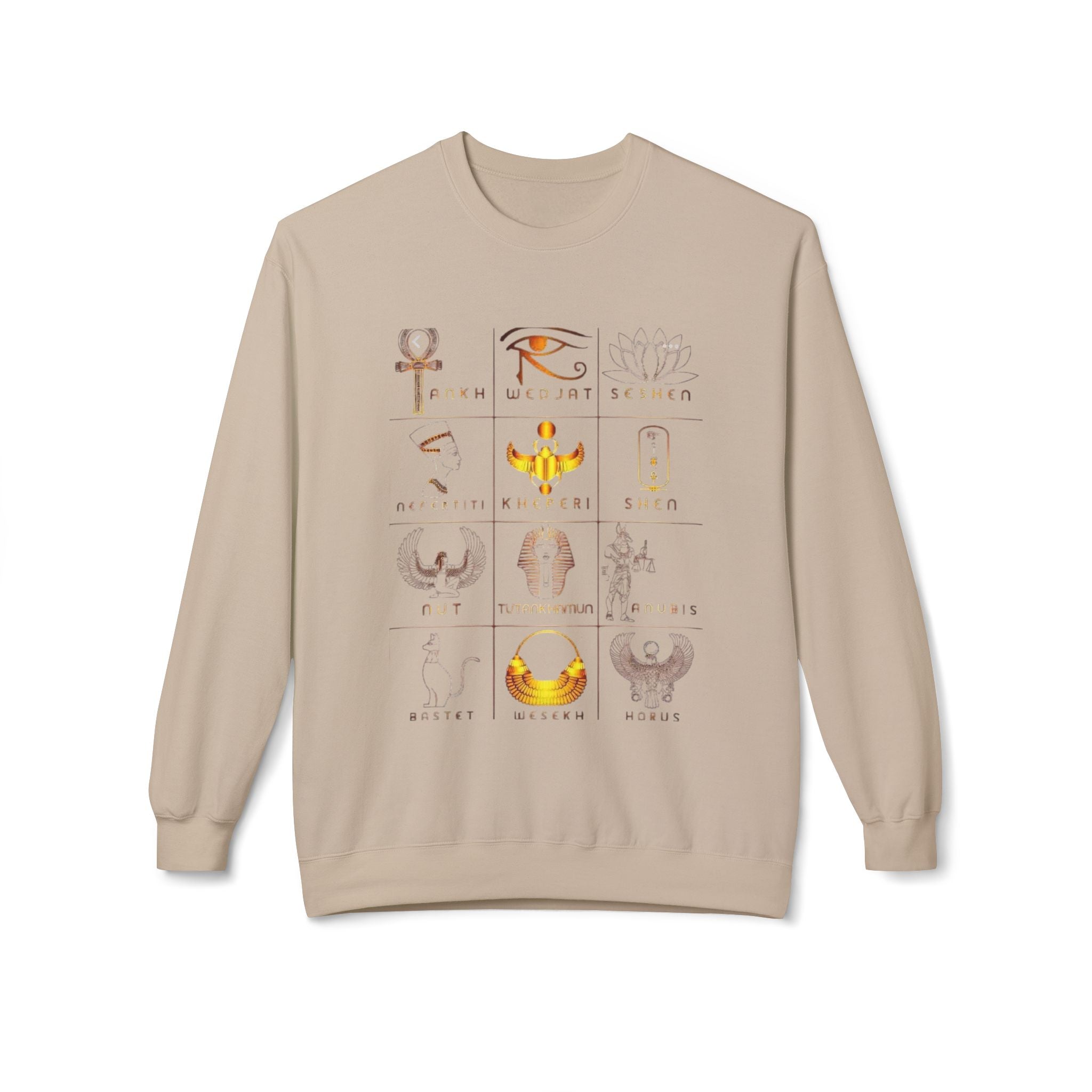 Egyptian Hieroglyphs Sweatshirt, Cozy Crewneck with Ancient Symbols, Unisex Fashion for History Lovers, Gift for Birthdays & Holidays