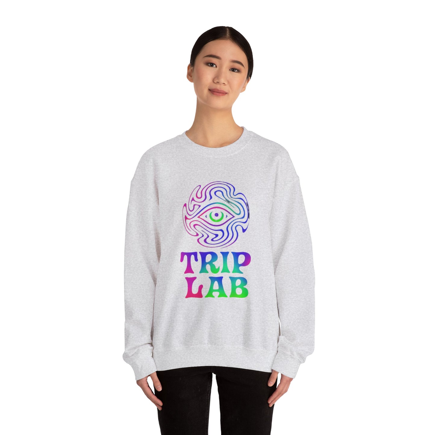 Psychedelic Trip Lab Sweatshirt, Unisex Crewneck, Cozy Gift for Festival Lovers, Casual Wear, Street Style
