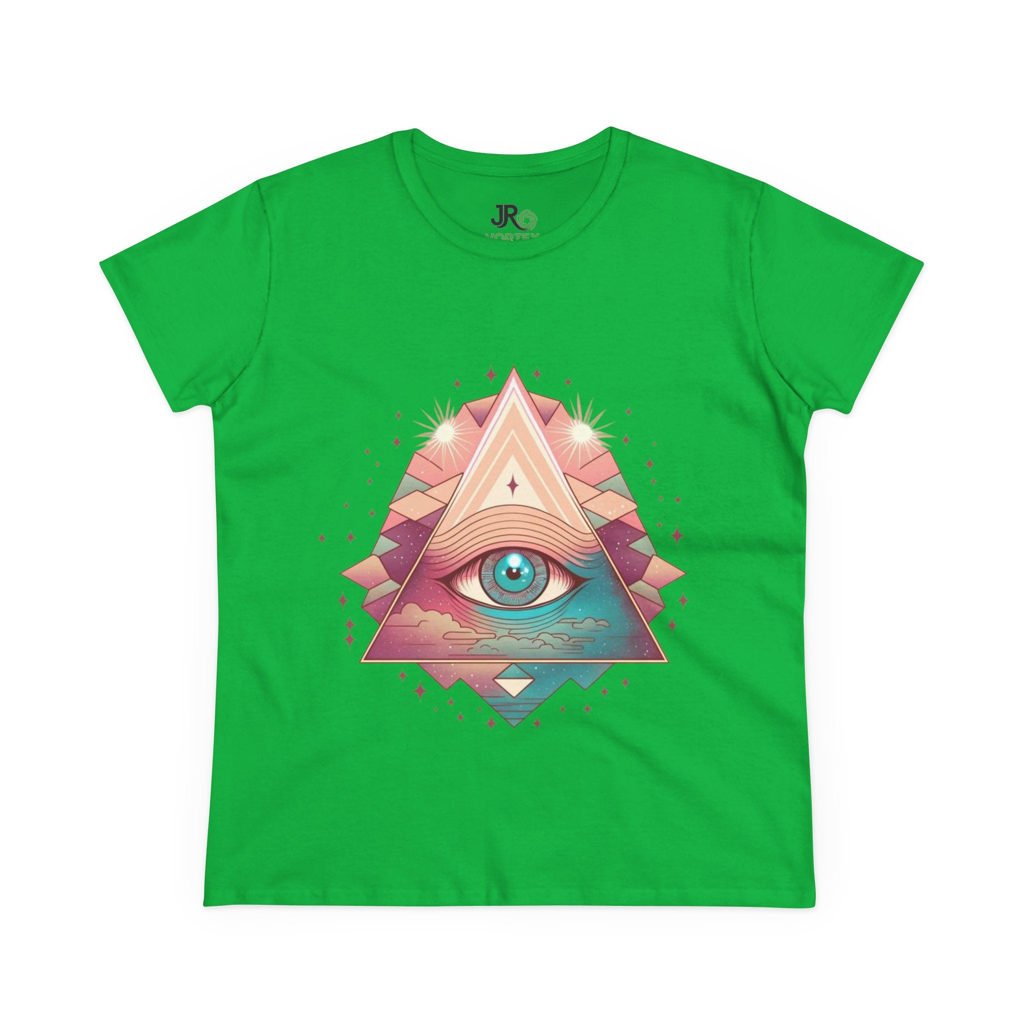 Mystical Eye Graphic Tee, Boho T-Shirt for Women, Casual Summer Shirt, Symbolic Gift, Unique Festival Wear, Psychedelic Apparel