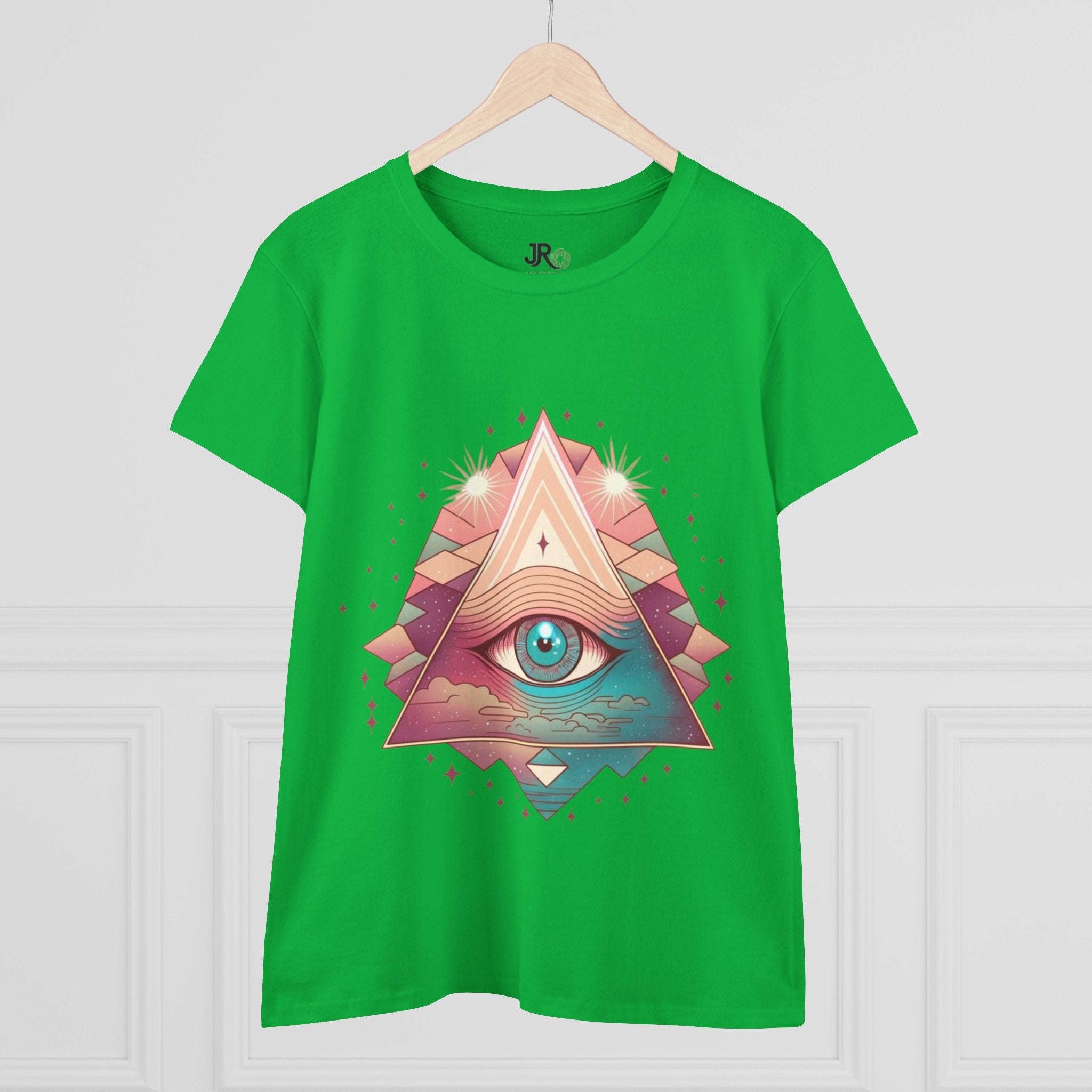 Mystical Eye Graphic Tee, Boho T-Shirt for Women, Casual Summer Shirt, Symbolic Gift, Unique Festival Wear, Psychedelic Apparel
