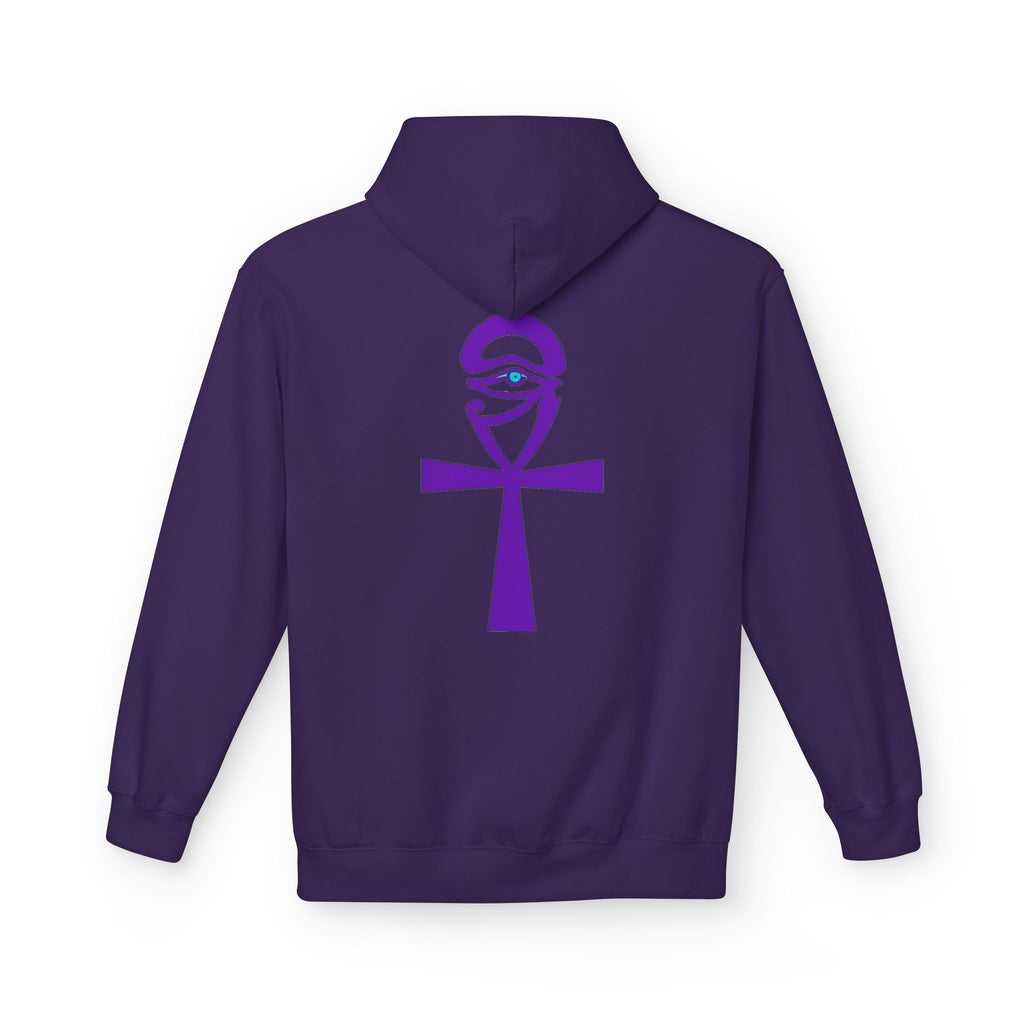 Ankh Symbol Fleece Hoodie | Unisex Cozy Wear for Spiritual Souls, Perfect Gift for Festivals, Meditation, and Everyday Comfort