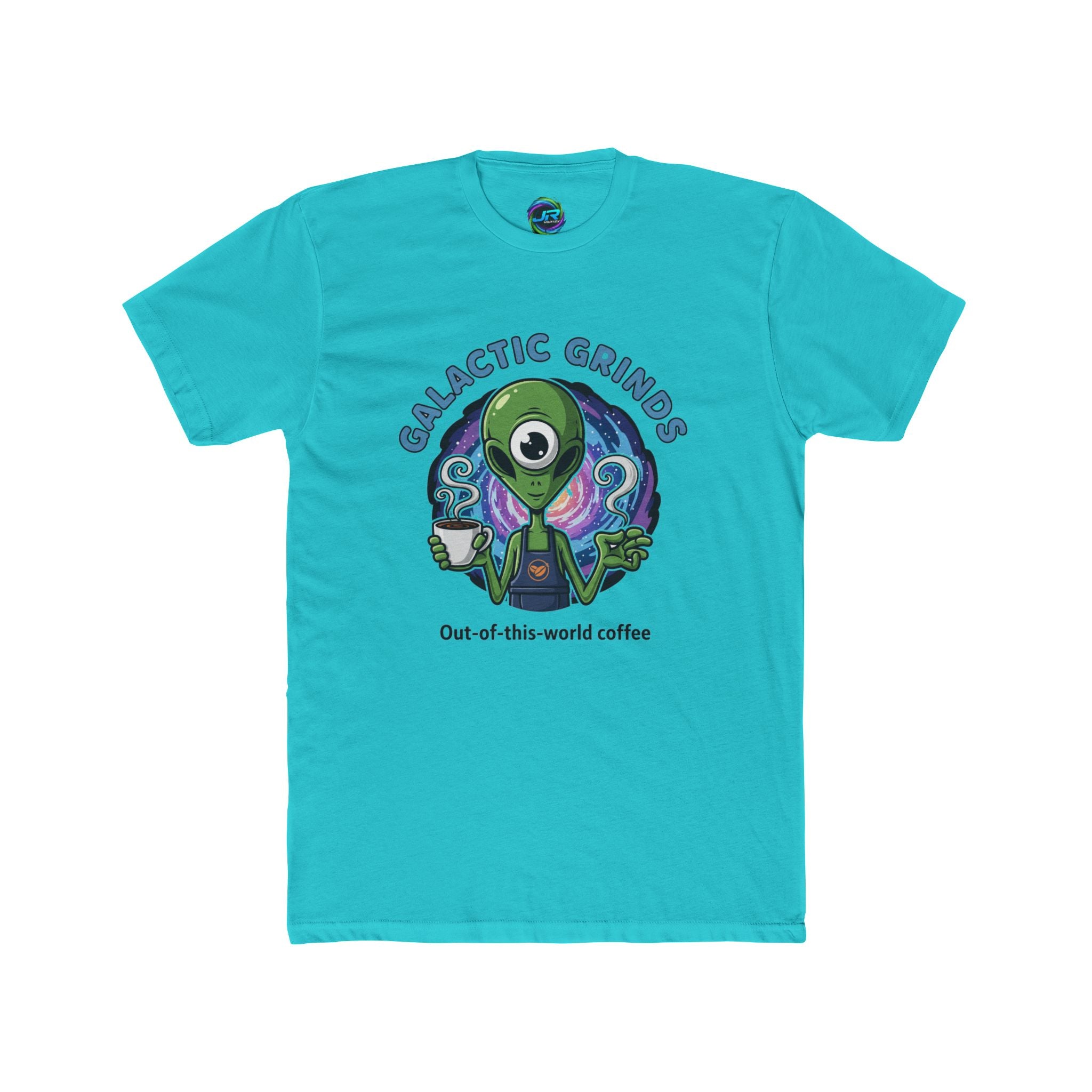 Galactic Grinds Tee, Fun Alien T-Shirt, Out-of-This-World Coffee Apparel, Unisex Graphic Tee, Sci-Fi Shirt for Coffee Lovers