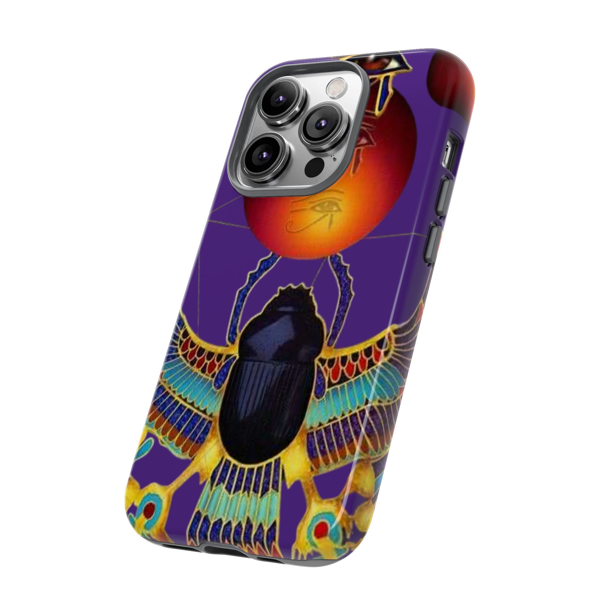 Colorful Phone Case with Egyptian-Inspired Design, Tough Cases for Gift, Phone Protection, Unique Accessories, Festival Style, Phone Cover