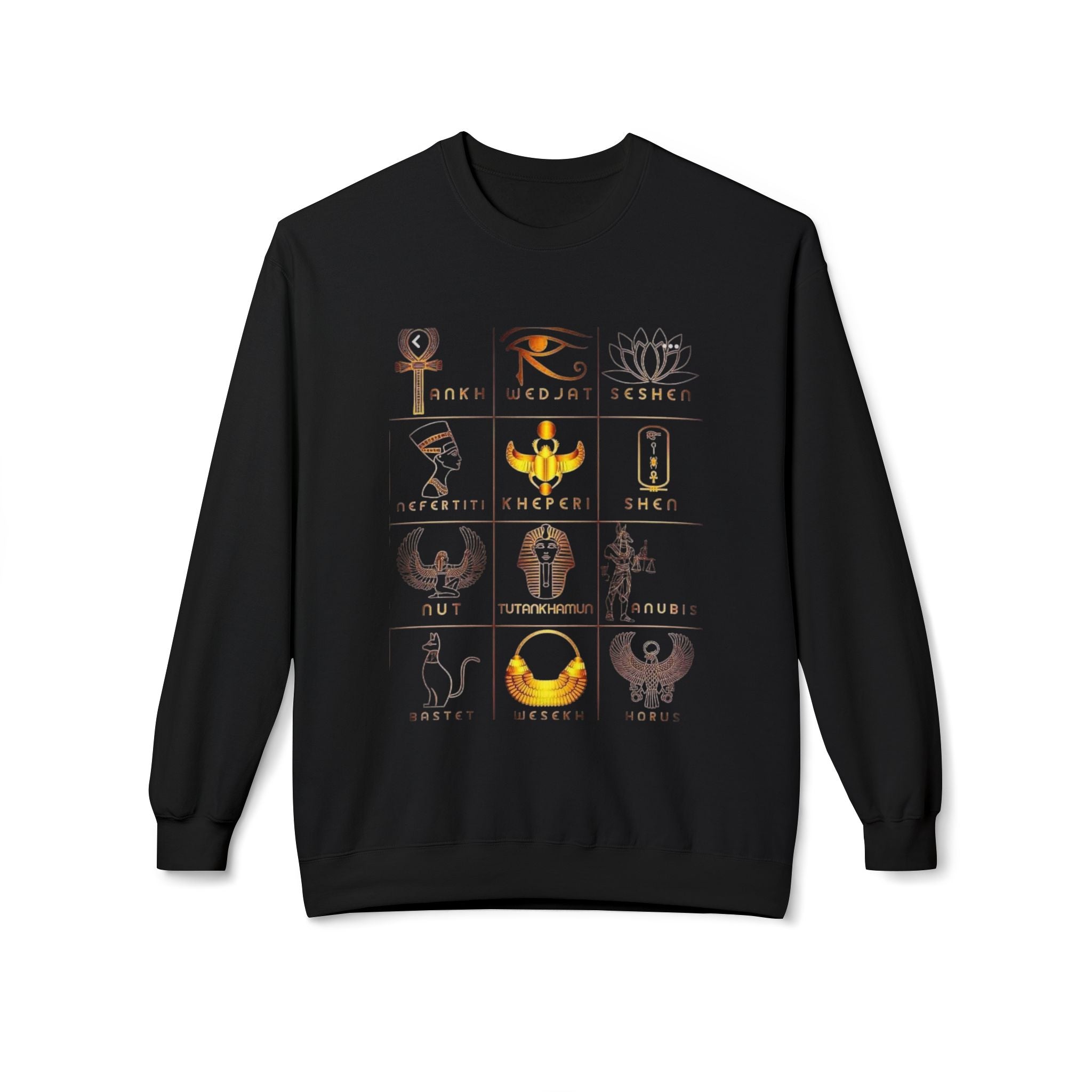 Egyptian Hieroglyphs Sweatshirt, Cozy Crewneck with Ancient Symbols, Unisex Fashion for History Lovers, Gift for Birthdays & Holidays