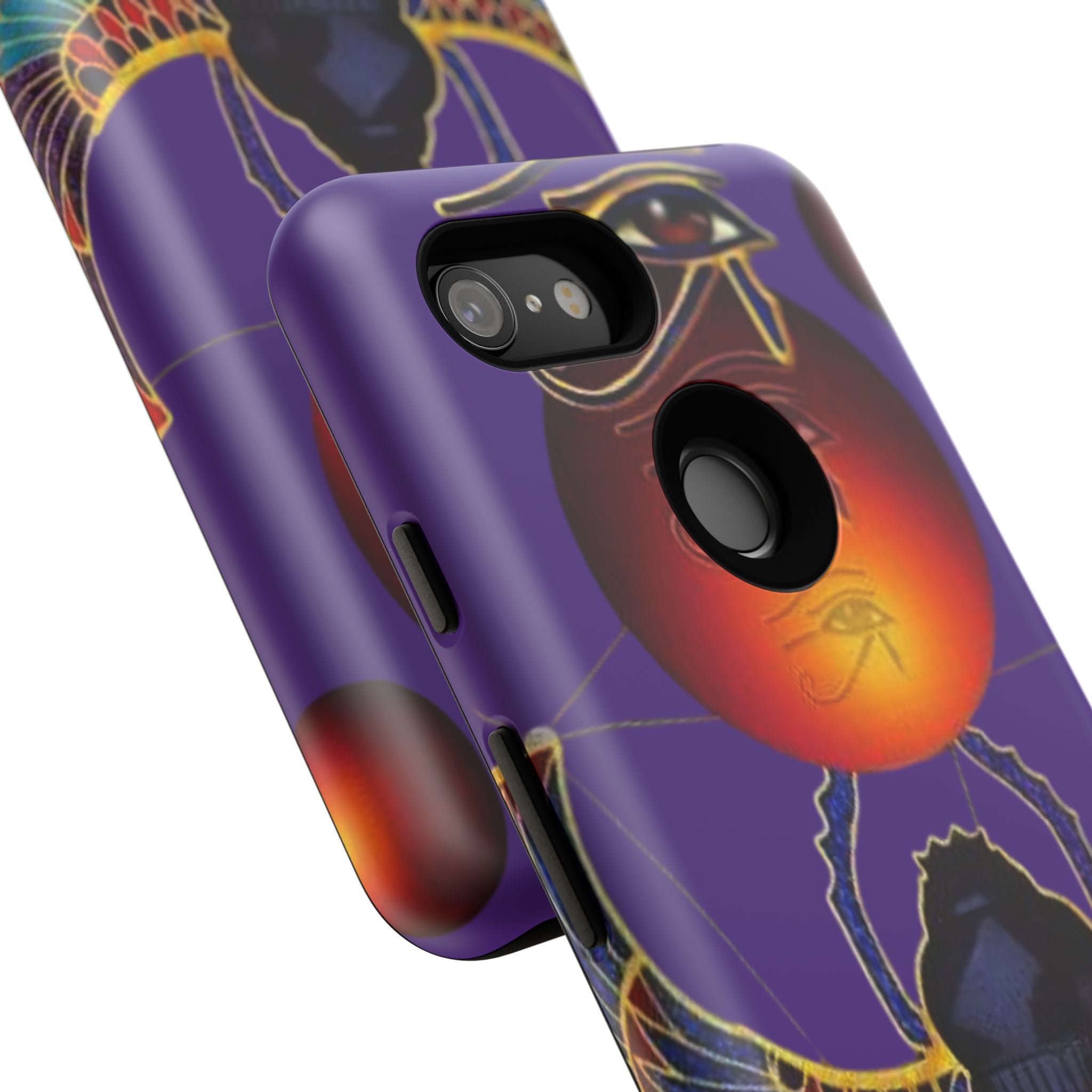 Colorful Phone Case with Egyptian-Inspired Design, Tough Cases for Gift, Phone Protection, Unique Accessories, Festival Style, Phone Cover