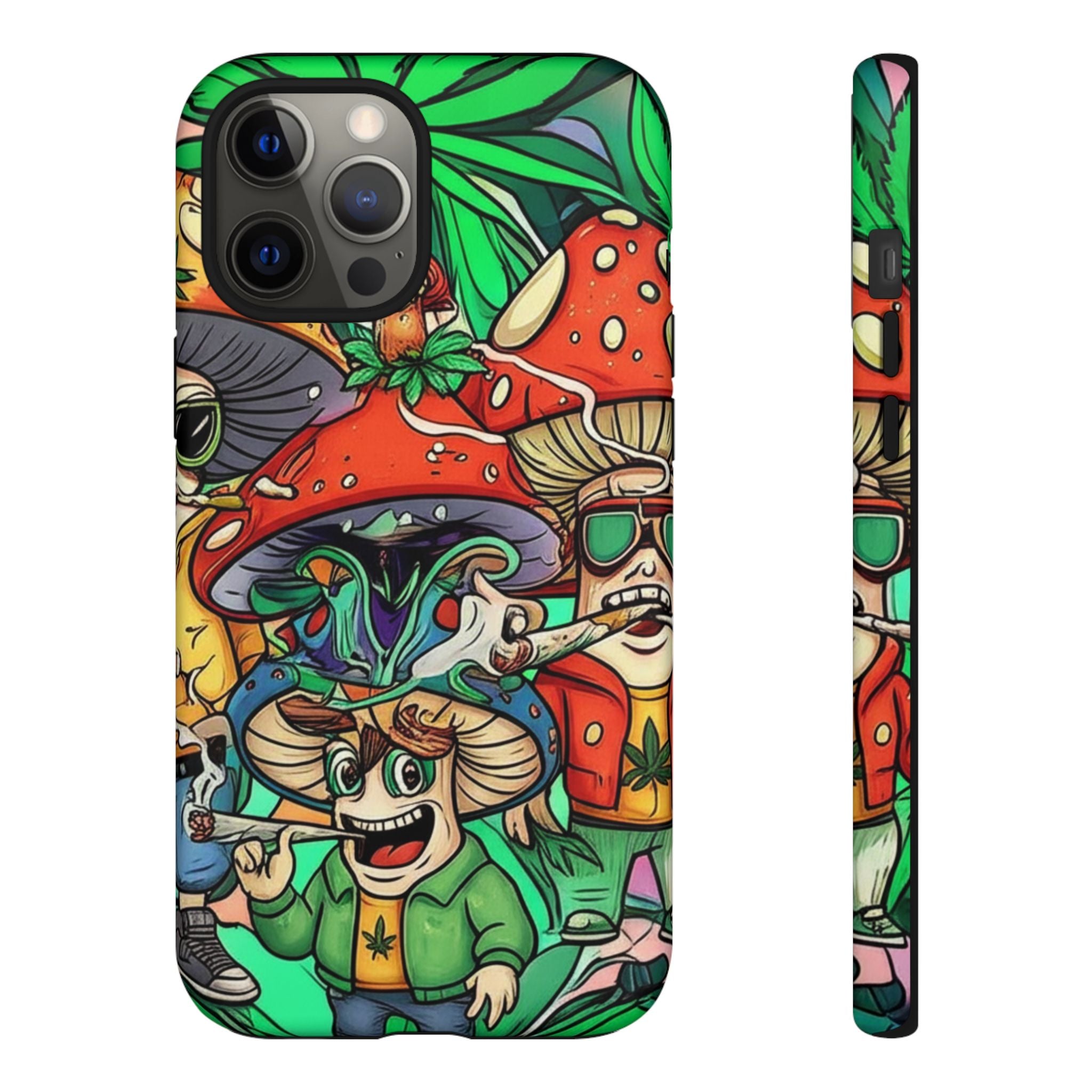 Vibrant Phone Case Featuring Funky Mushroom Art, Tough Cases, Trendy Accessories, Unique Gifts, Eclectic Style, Phone Protection