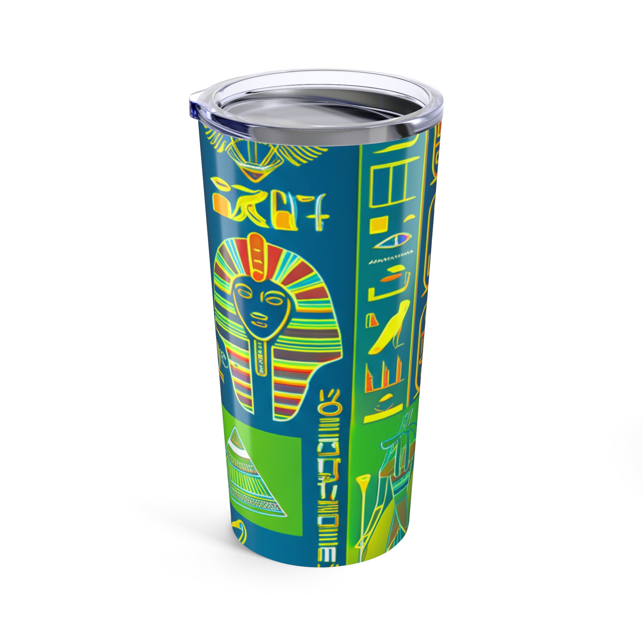 Vintage Egyptian Hieroglyphs Tumbler 20oz, Travel Mug, Coffee Tumbler, Gifts for History Lovers, Unique Water Bottle, Eco-Friendly Cup