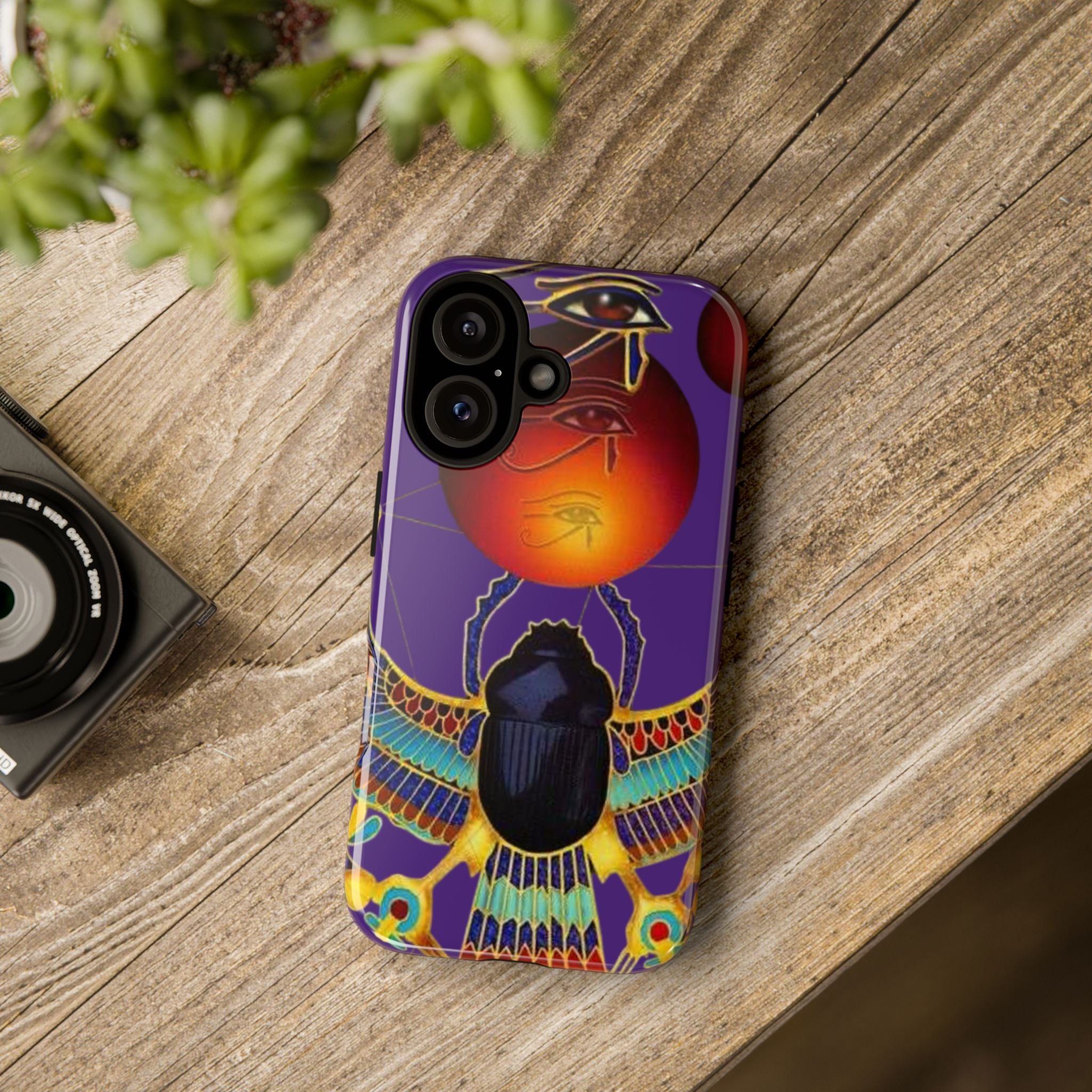 Colorful Phone Case with Egyptian-Inspired Design, Tough Cases for Gift, Phone Protection, Unique Accessories, Festival Style, Phone Cover