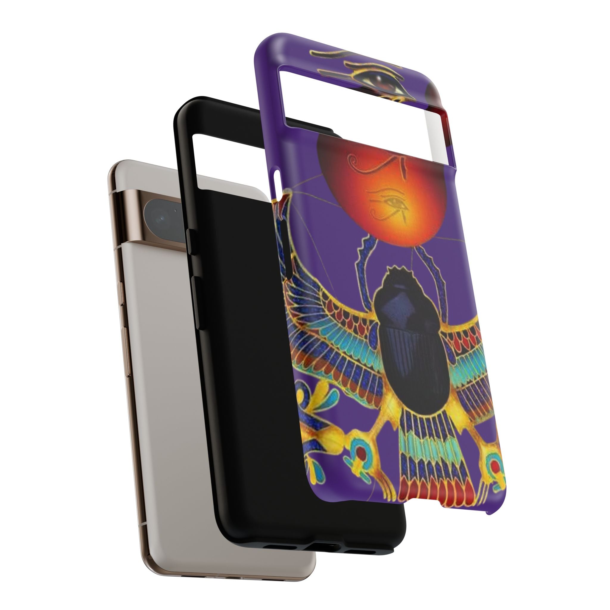 Colorful Phone Case with Egyptian-Inspired Design, Tough Cases for Gift, Phone Protection, Unique Accessories, Festival Style, Phone Cover