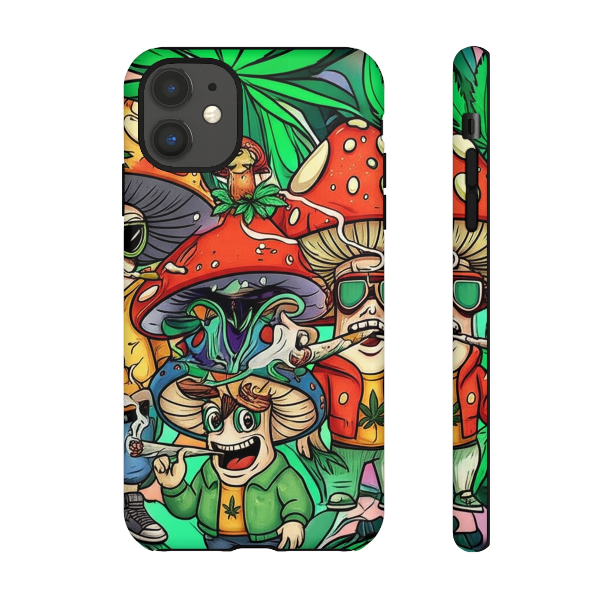 Vibrant Phone Case Featuring Funky Mushroom Art, Tough Cases, Trendy Accessories, Unique Gifts, Eclectic Style, Phone Protection