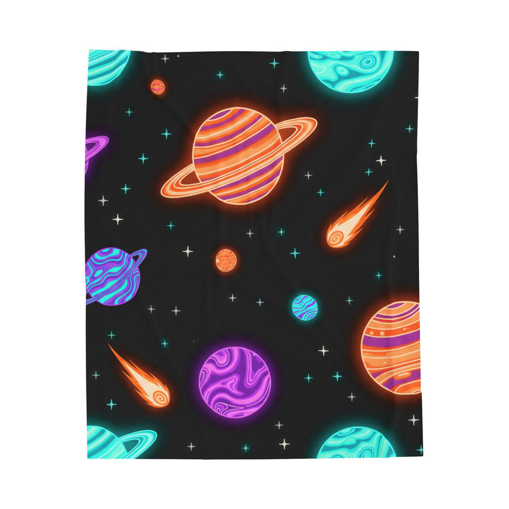 Cosmic Glow Velveteen Plush Blanket - Perfect for Stargazing & Cozy Nights