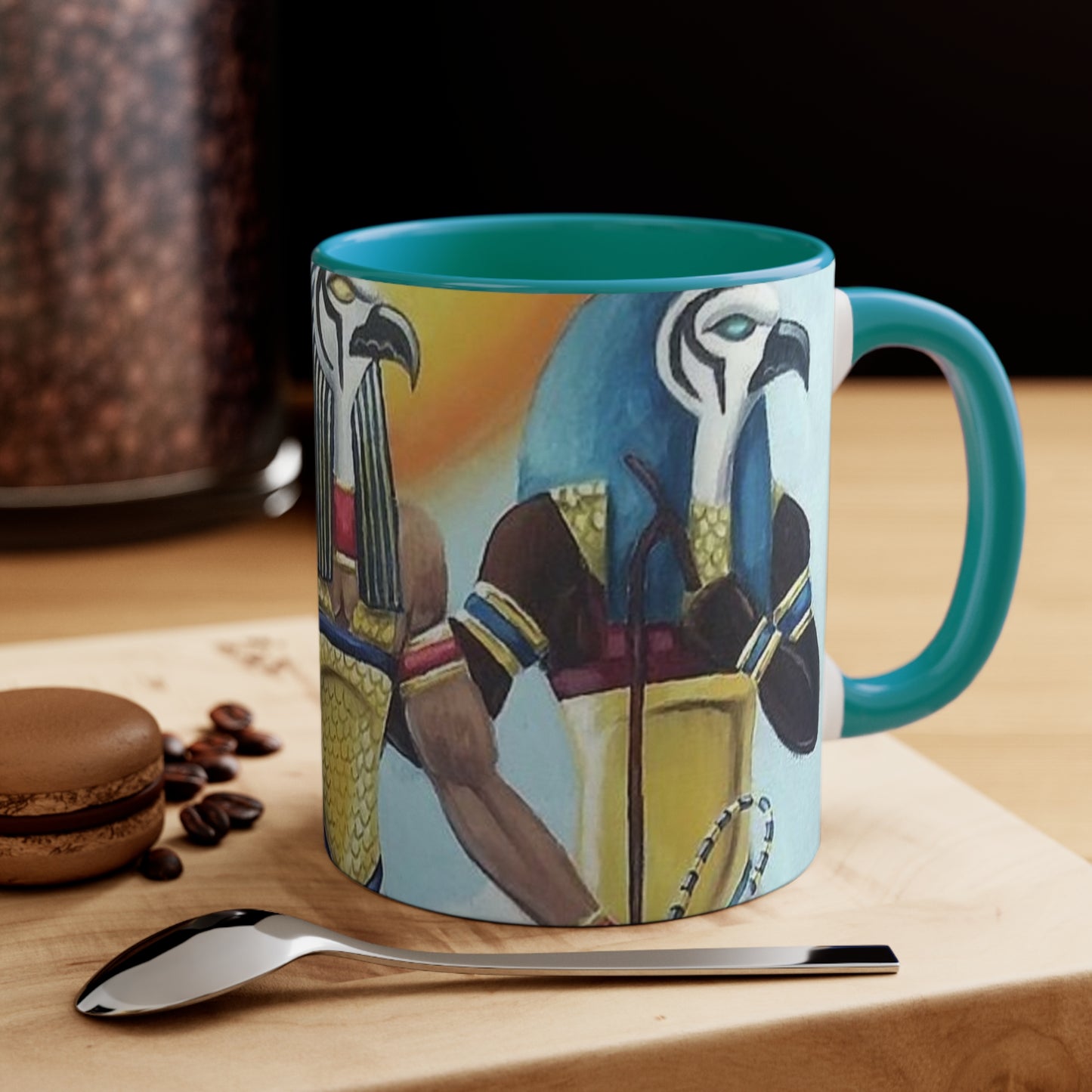 Egyptian coffee cup, Colorful Art Cup for Coffee or Tea, Unique Gift for Her, Home Decor, Ancient Egyptian Theme