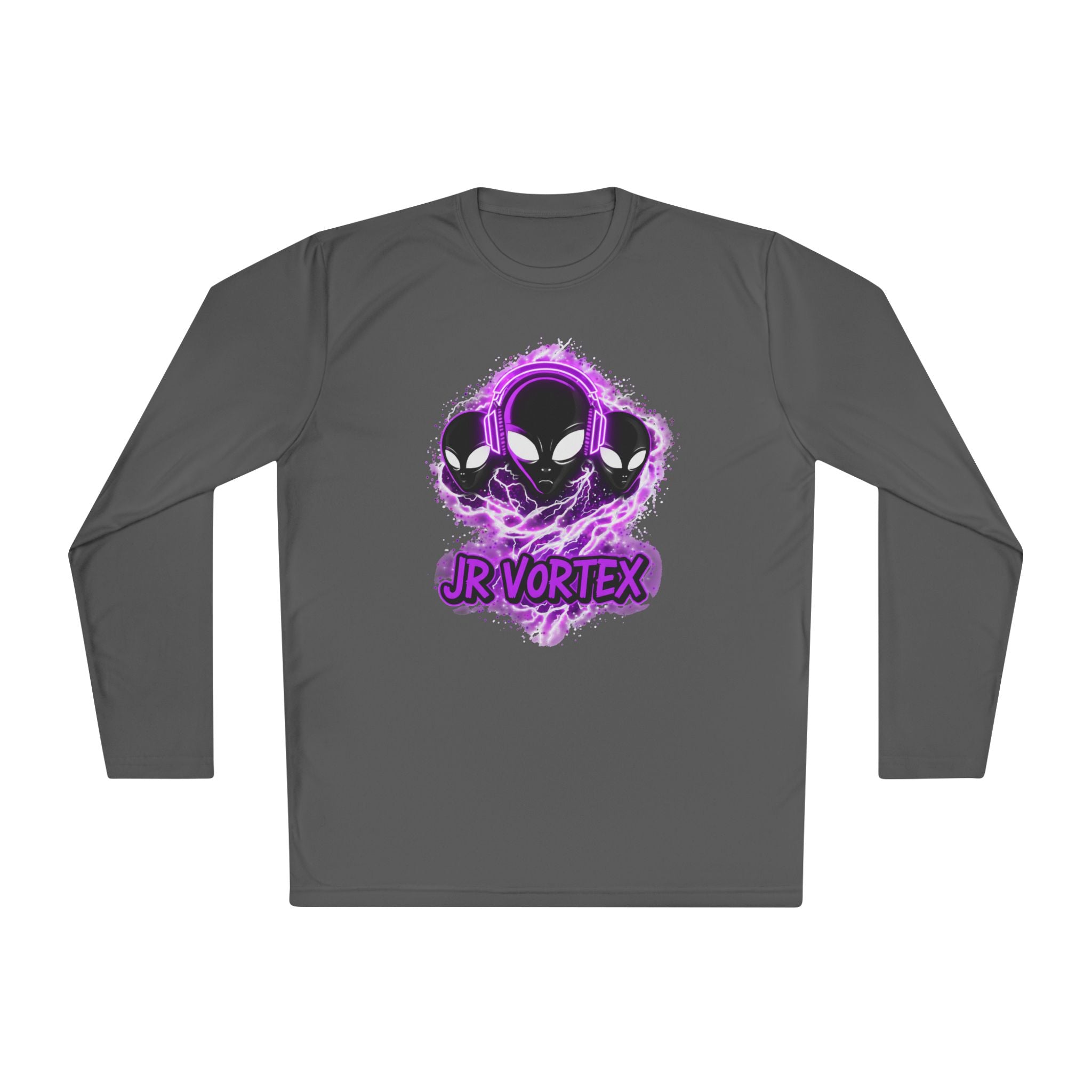 Alien Vortex Long Sleeve Tee — 'JR VORTEX' Graphic Sci‑Fi Shirt