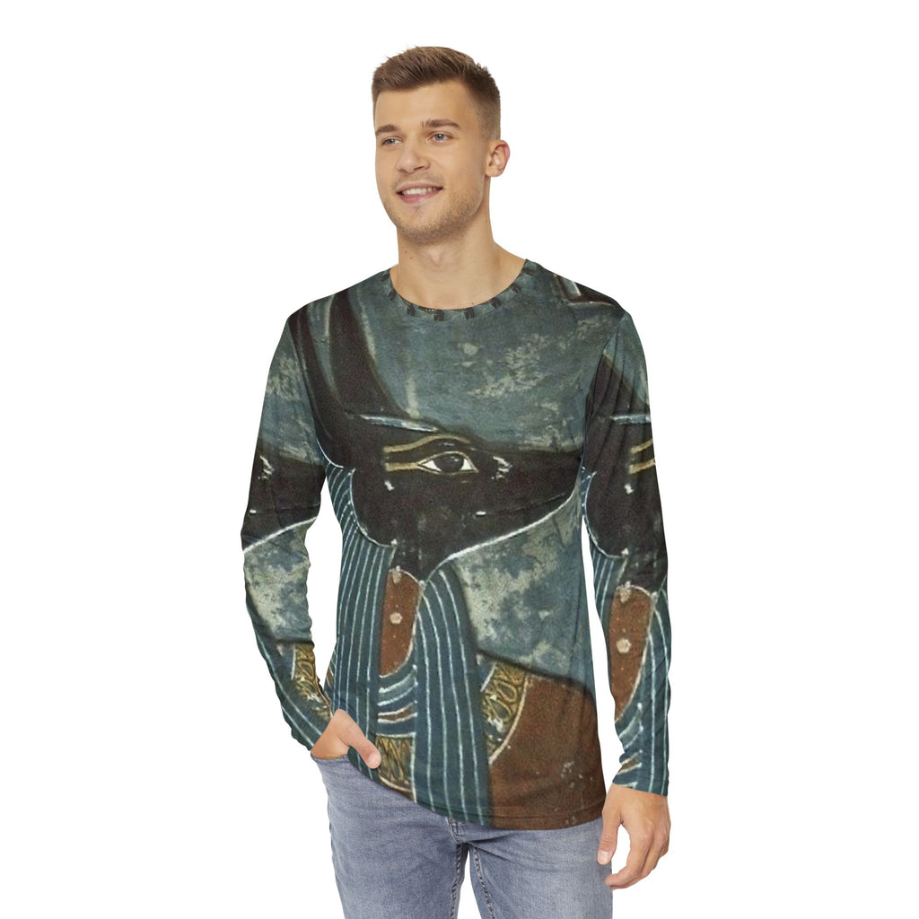 Stylish Anubis Long Sleeve Shirt, Casual Wear, Egyptian Mythology, Unique Gift, Festival Outfit, Cool Graphic Tee