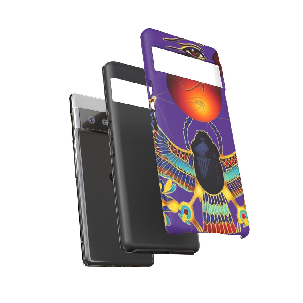 Colorful Phone Case with Egyptian-Inspired Design, Tough Cases for Gift, Phone Protection, Unique Accessories, Festival Style, Phone Cover