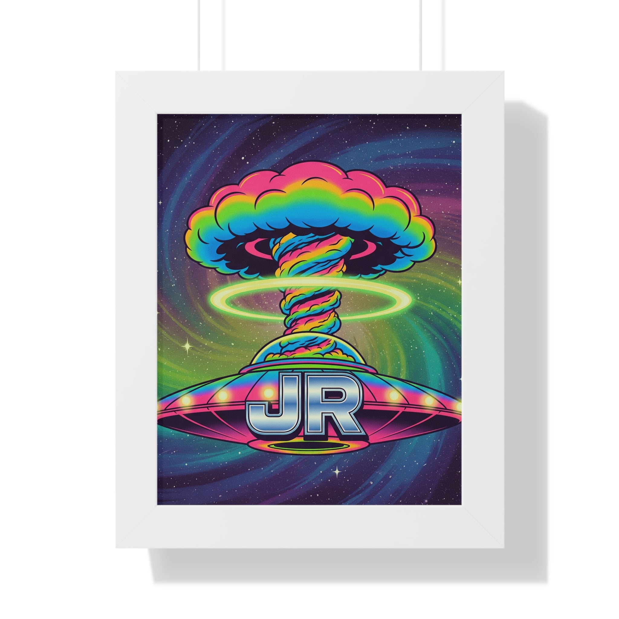 Vibrant Framed Vertical Poster - Retro Art for Home Décor, Gift for Friends, Wall Art, Colorful Art Print, Unique Room Accent