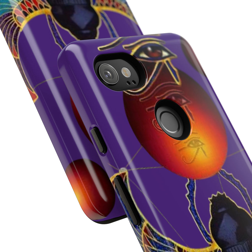 Colorful Phone Case with Egyptian-Inspired Design, Tough Cases for Gift, Phone Protection, Unique Accessories, Festival Style, Phone Cover