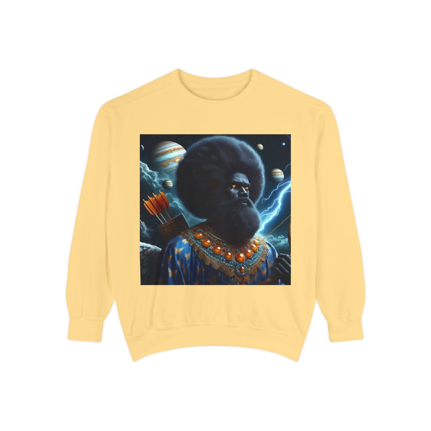 Cosmic Vibes Sweatshirt, Unisex Garment-Dyed Crewneck Sweatshirt, Unique Art Apparel, Fashion Gift, Space-Inspired Clothing, Trendy Casual