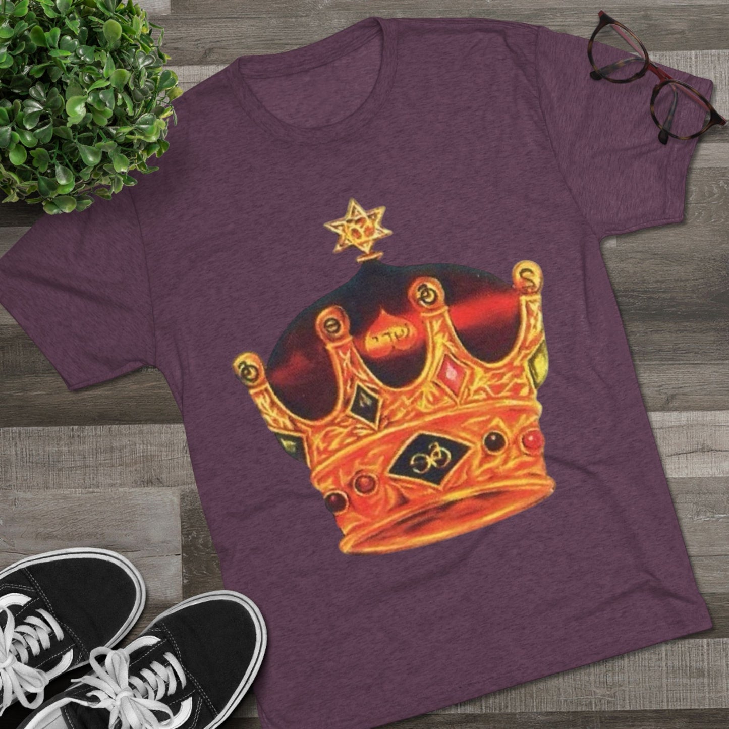 Crowned Glory Tee | Unisex Tri-Blend Crew Tee, King Shirt for Royalty, Everyday Casual Wear, Gift for Birthday, Unique Art Tee