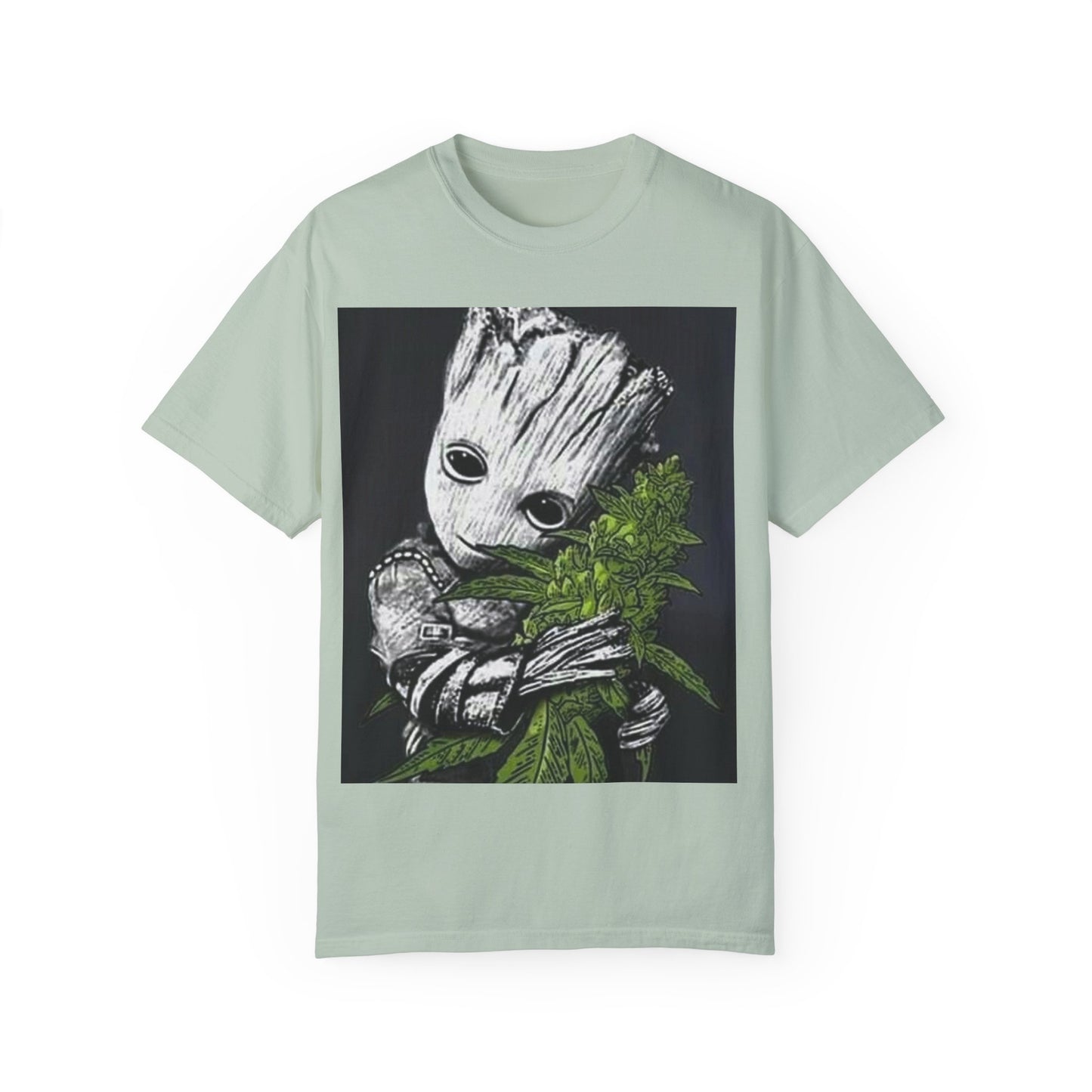 Garment-Dyed T-Shirt - Cute Groot with Plants Graphic