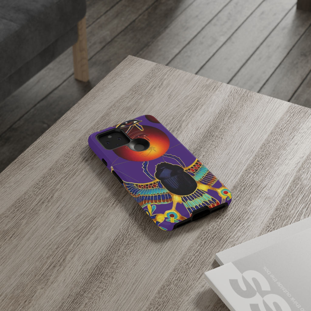 Colorful Phone Case with Egyptian-Inspired Design, Tough Cases for Gift, Phone Protection, Unique Accessories, Festival Style, Phone Cover