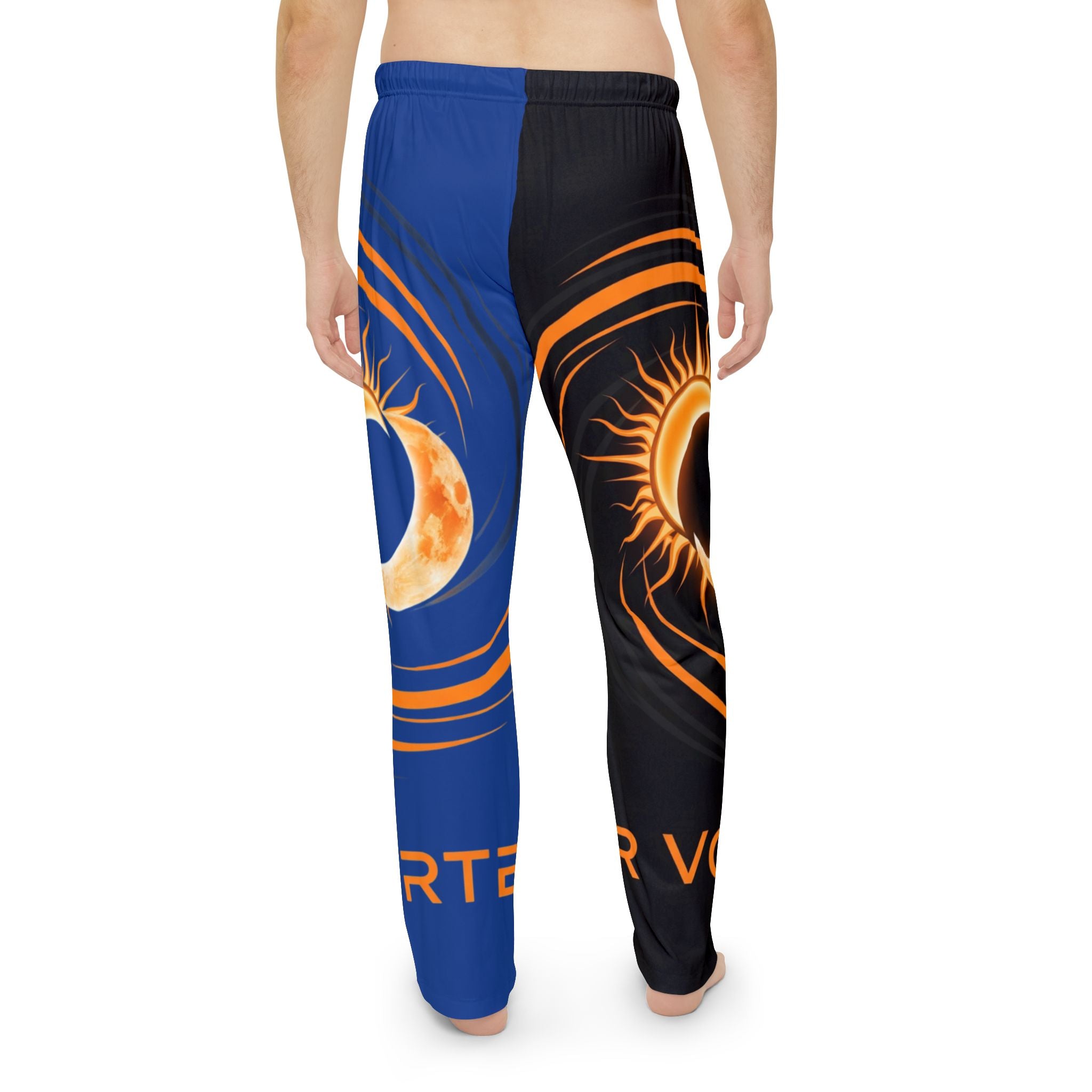 Vortex Sun and Moon Men's Pajama Pants, Cosmic Lounge Pants, Ideal for Relaxing, Gift for Him, Space-Themed Sleepwear, Chill Nightwear