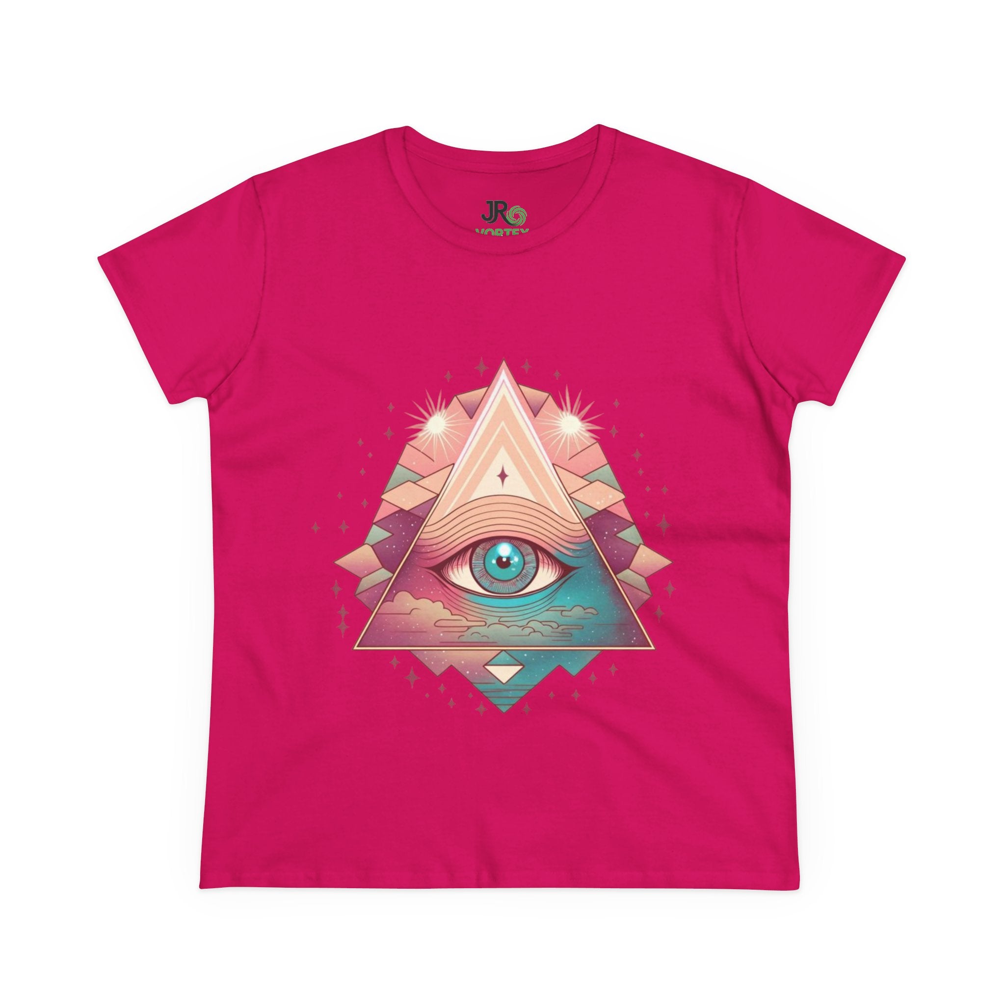 Mystical Eye Graphic Tee, Boho T-Shirt for Women, Casual Summer Shirt, Symbolic Gift, Unique Festival Wear, Psychedelic Apparel