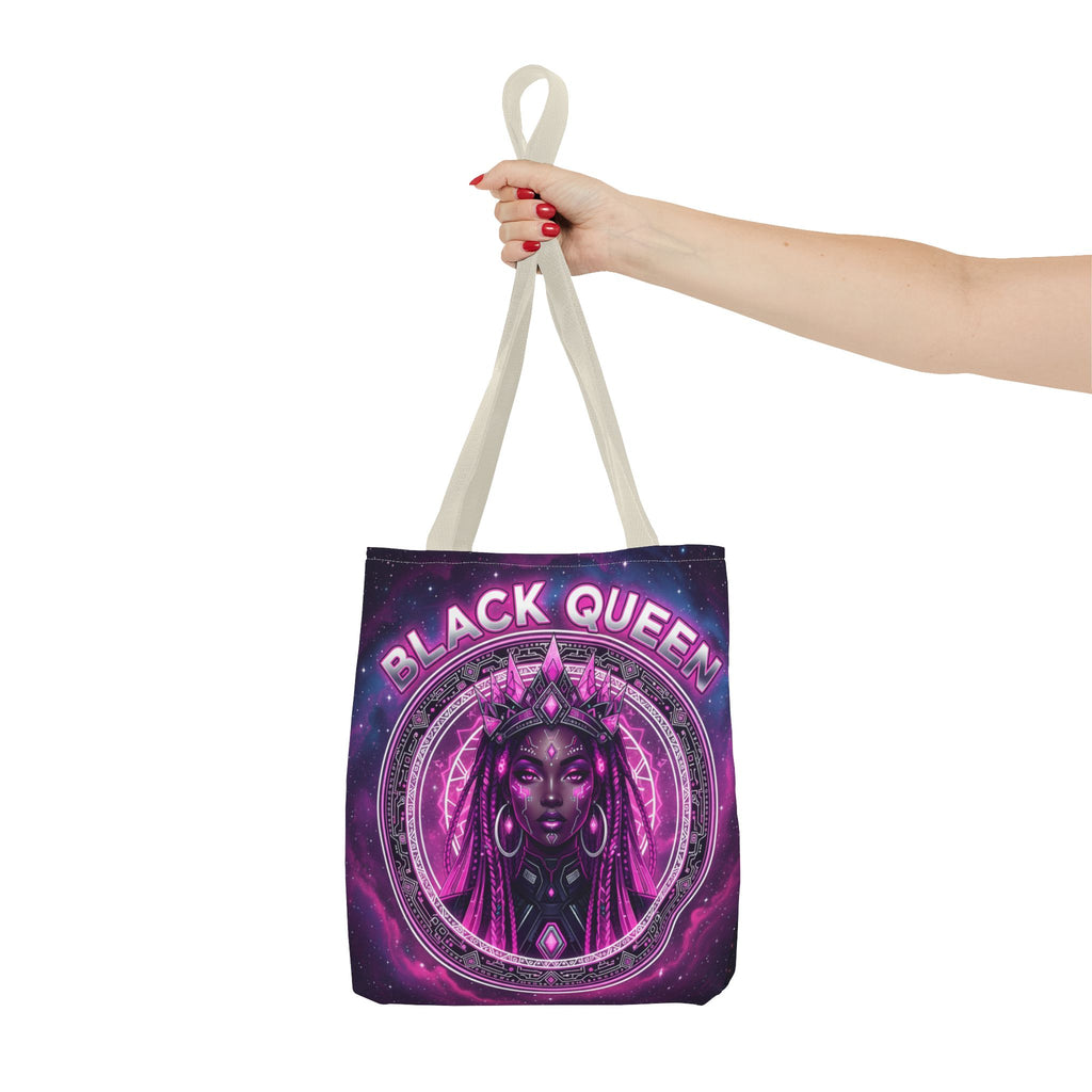 Black Queen Art Tote Bag — Afrocentric Cosmic Portrait Tote