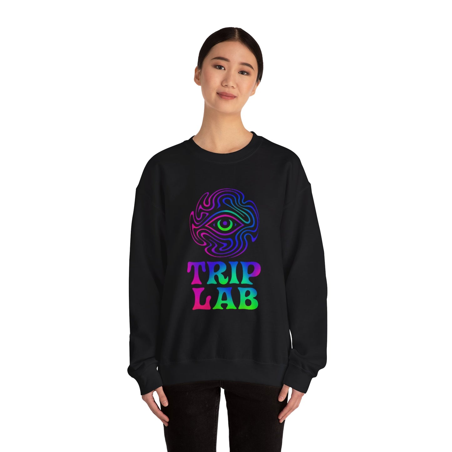 Psychedelic Trip Lab Sweatshirt, Unisex Crewneck, Cozy Gift for Festival Lovers, Casual Wear, Street Style