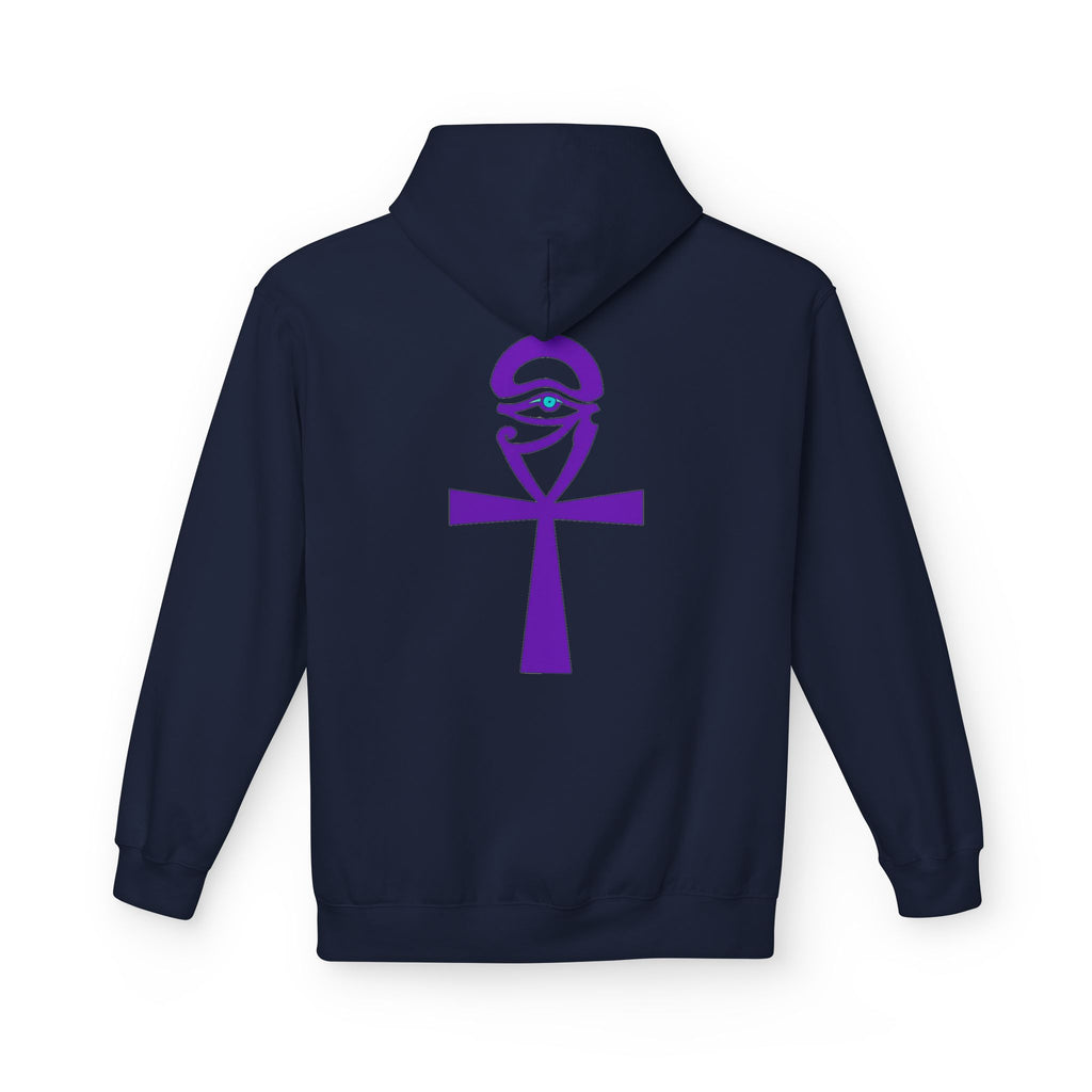 Ankh Symbol Fleece Hoodie | Unisex Cozy Wear for Spiritual Souls, Perfect Gift for Festivals, Meditation, and Everyday Comfort