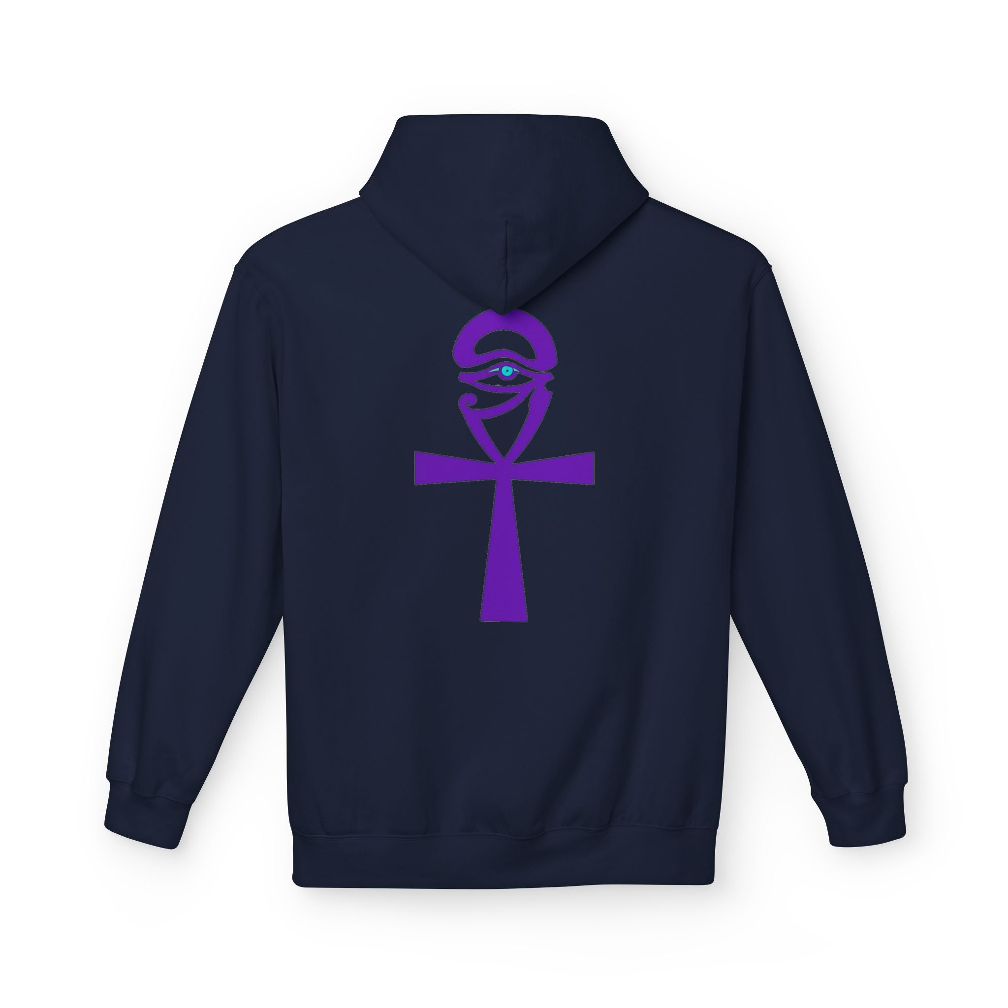 Ankh Symbol Fleece Hoodie | Unisex Cozy Wear for Spiritual Souls, Perfect Gift for Festivals, Meditation, and Everyday Comfort
