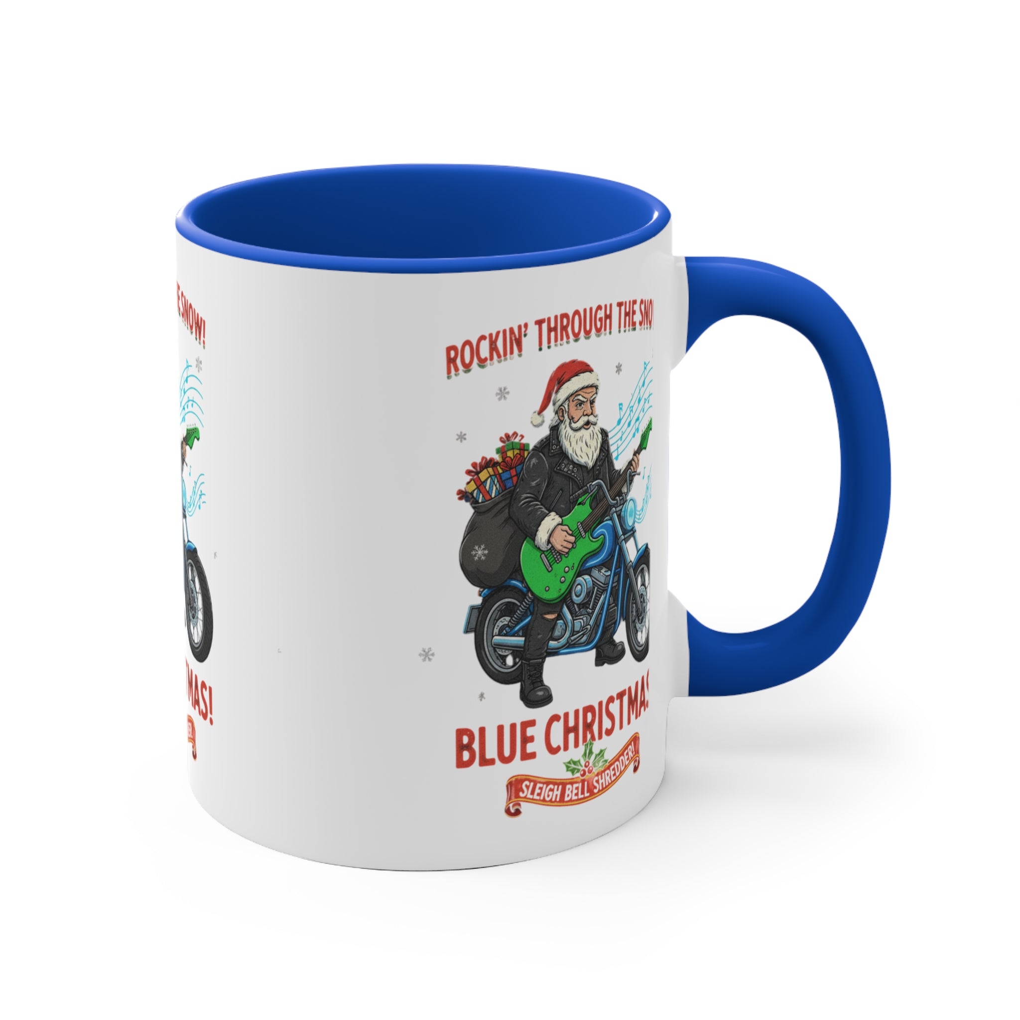 11oz Custom Accent Mug With Blue White Green White Red White Pink White