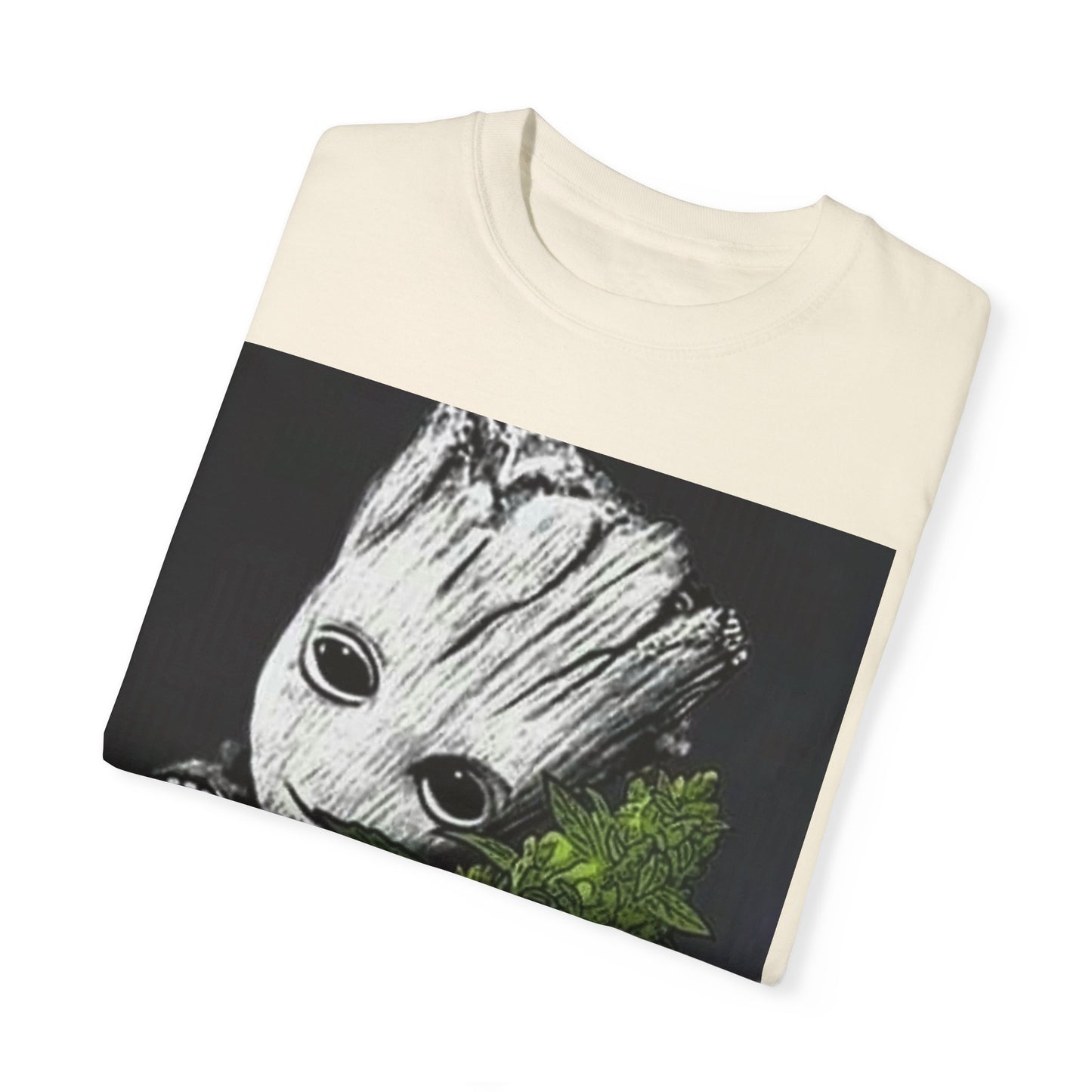 Garment-Dyed T-Shirt - Cute Groot with Plants Graphic