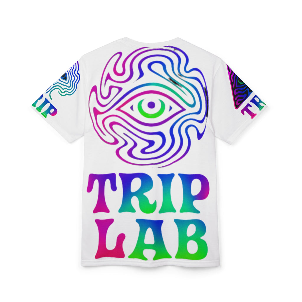 Psychedelic Graphic Tee, Festival Shirt, Unisex Cut & Sew Tee, Colorful AOP T-Shirt, Boho Vibe Apparel