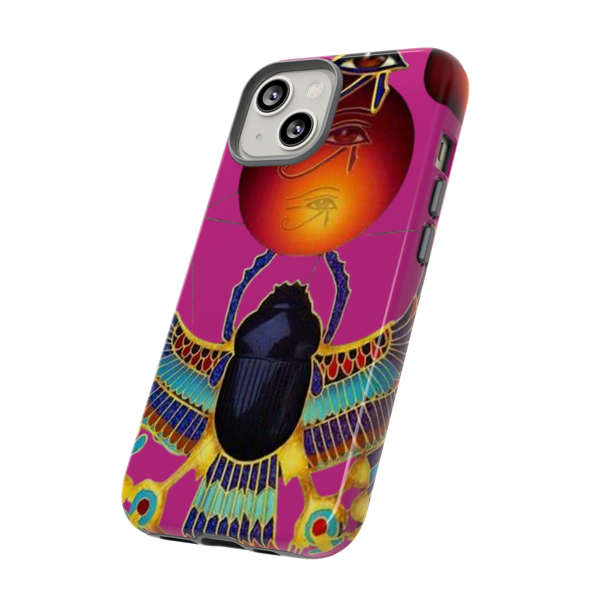 Vibrant Phone Case with Egyptian Inspired Design, Durable Phone Cover, Unique Gift for Her, Artful Accessory for Everyday Use