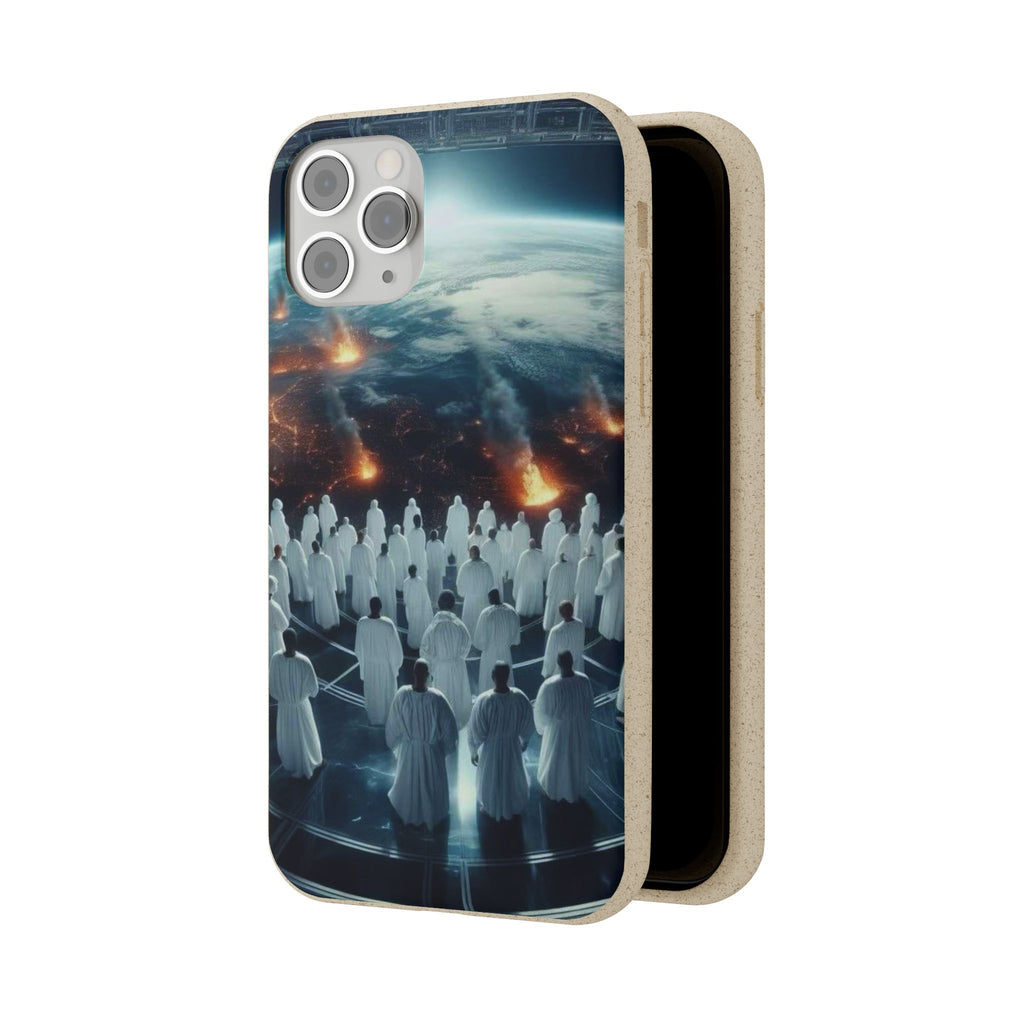 Galactic Gathering Biodegradable Phone Case - Eco-Friendly Cosmic Design