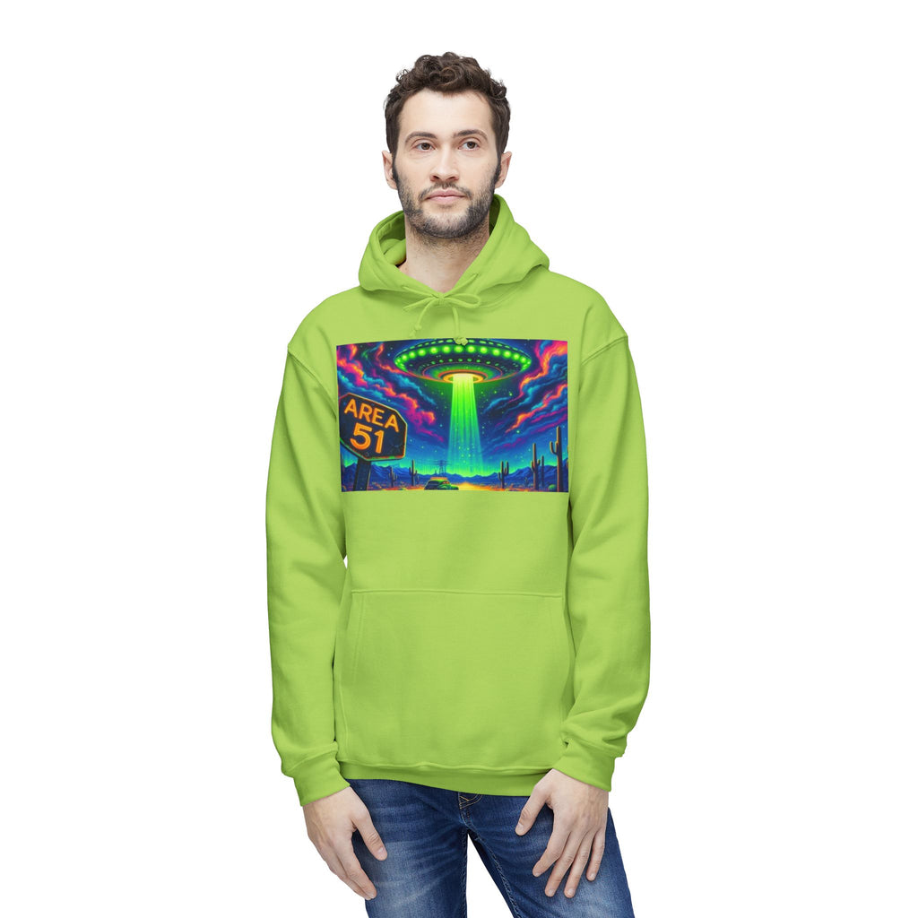 Alien Abduction Hoodie, Area 51 Graphic, Unisex Sweatshirt, Fun Gift for UFO Lovers, Cozy Outerwear, Conspiracy Themed Apparel