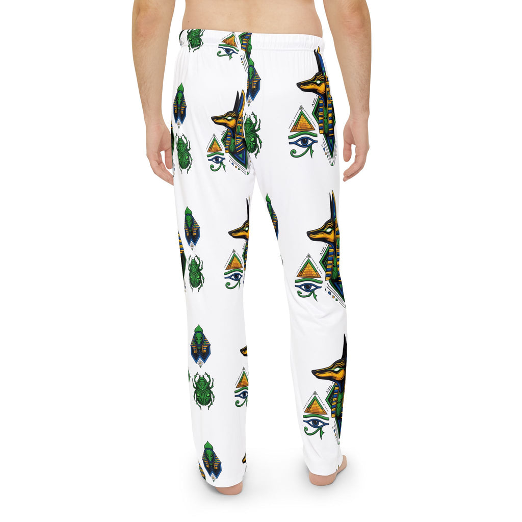 Men's Pajama Pants with Egyptian Motif - Sleepwear, Lounge Wear, Gift for Him, Cool Pattern, Comfortable Trousers