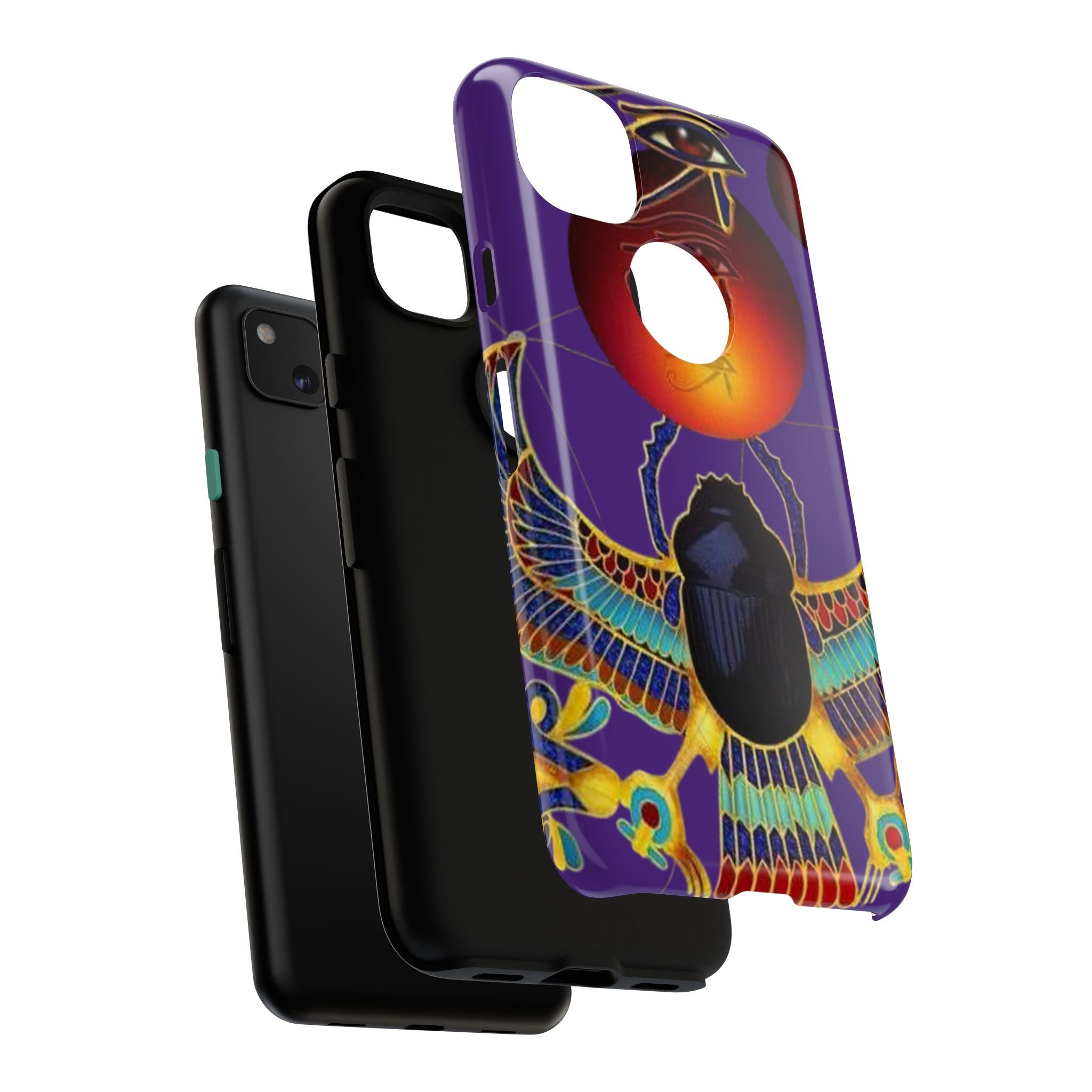 Colorful Phone Case with Egyptian-Inspired Design, Tough Cases for Gift, Phone Protection, Unique Accessories, Festival Style, Phone Cover