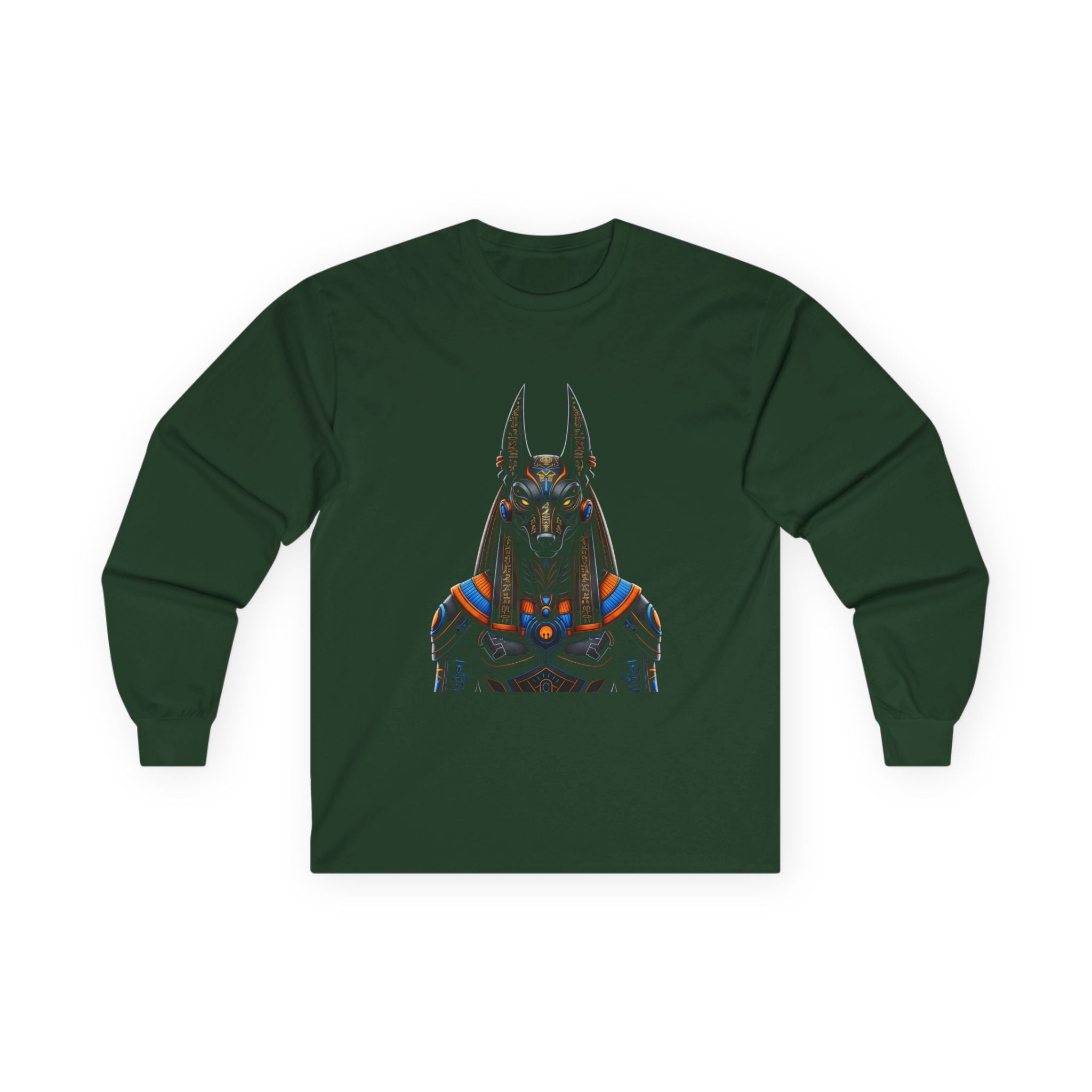 Stylish Anubis Long Sleeve Tee, Unisex Shirt, Casual Wear, Egyptian Mythology Gift, Halloween Apparel, Graphic Tee