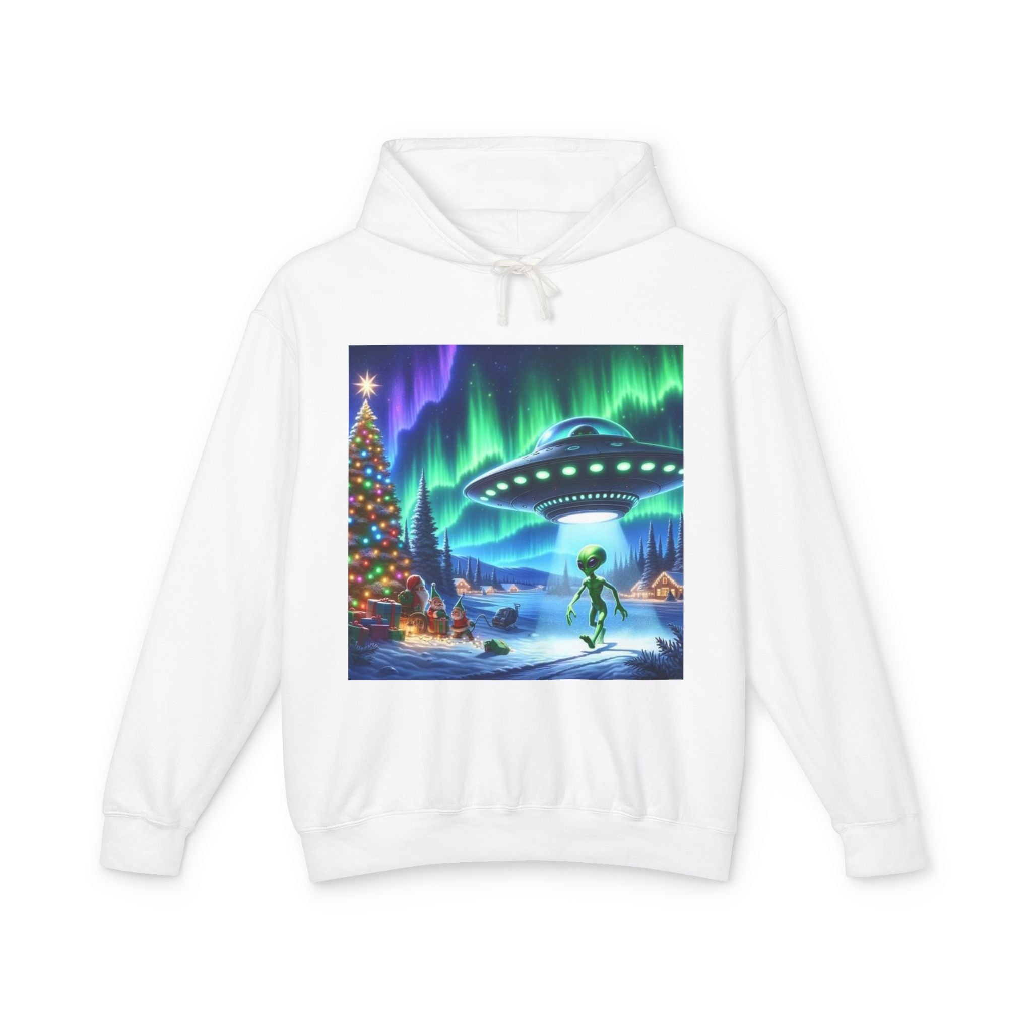 Alien Christmas Lightweight Hoodie