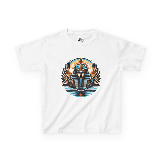 Pharaohs & Wings Tee - Kids Heavy Cotton™ Tee, Fun Egyptian Style Tee, Unique Kids Shirt, Birthday Gift, Adventure Tee