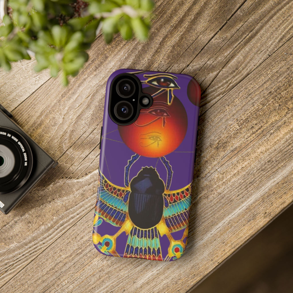 Colorful Phone Case with Egyptian-Inspired Design, Tough Cases for Gift, Phone Protection, Unique Accessories, Festival Style, Phone Cover