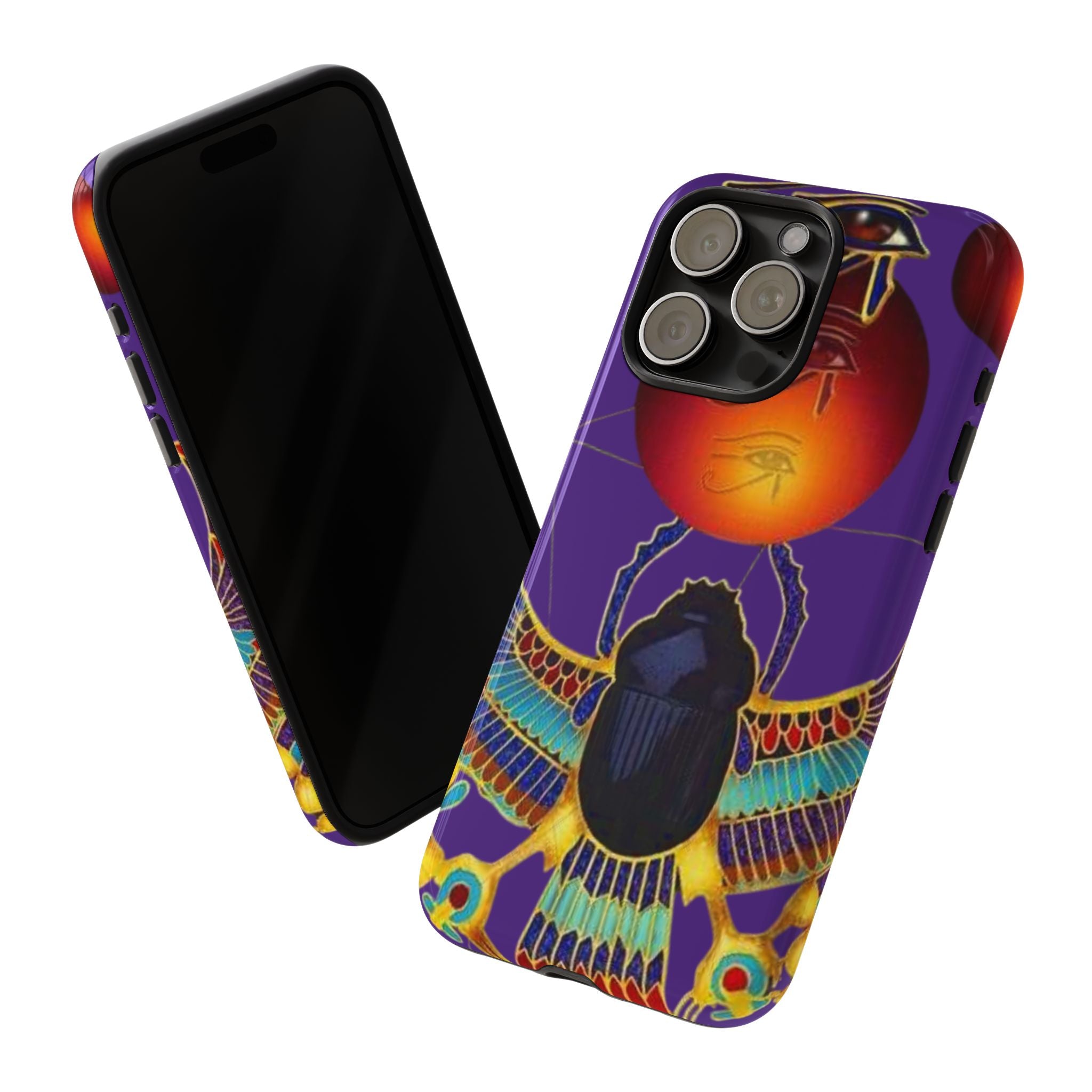 Colorful Phone Case with Egyptian-Inspired Design, Tough Cases for Gift, Phone Protection, Unique Accessories, Festival Style, Phone Cover