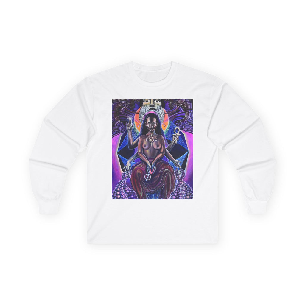 Mystical Goddess Long Sleeve Tee - Spiritual Art, Bohemian Style, Perfect for Festivals, Casual Wear, Gifts for Her