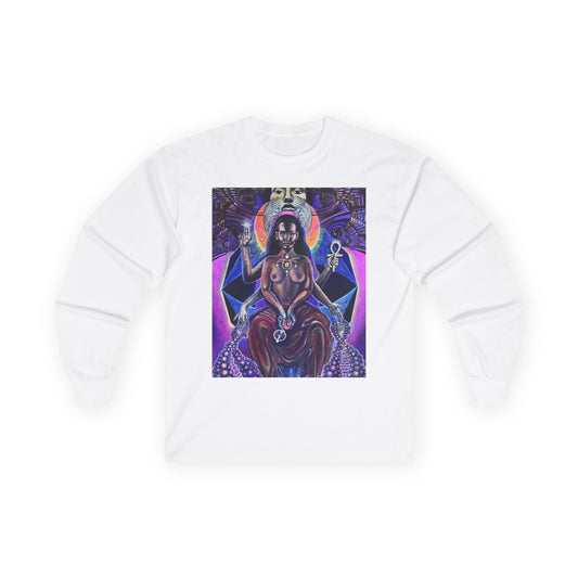 Mystical Goddess Long Sleeve Tee - Spiritual Art, Bohemian Style, Perfect for Festivals, Casual Wear, Gifts for Her