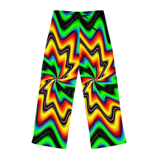 Psychedelic Women's Pajama Pants, Chill Vibes Loungewear, Unique Gift for Her, Colorful Sleep Pants, Festival Wear, Cozy & Stylish