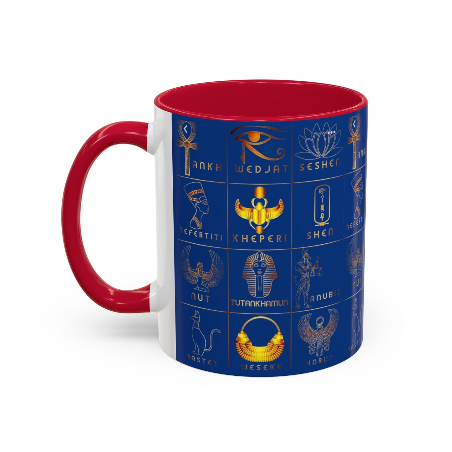 Egyptian Themed Mug, Colorful Coffee Cup, Unique Gift for Her, Art Print Mug, Home Decor, Office Tumbler, Coffee Lover Gift