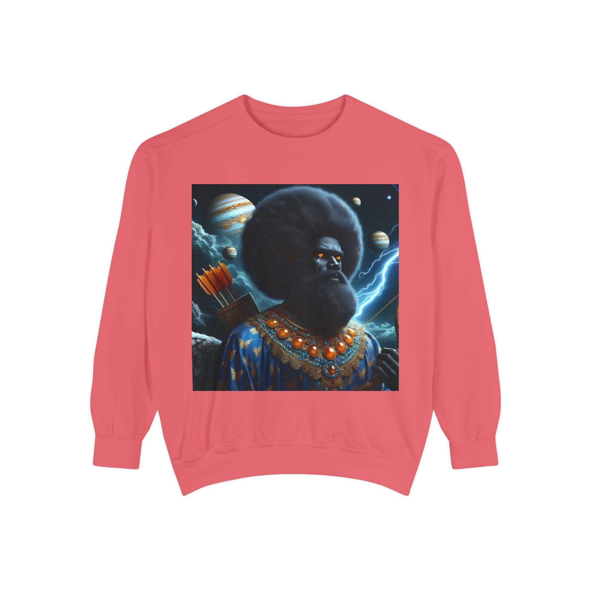 Cosmic Vibes Sweatshirt, Unisex Garment-Dyed Crewneck Sweatshirt, Unique Art Apparel, Fashion Gift, Space-Inspired Clothing, Trendy Casual