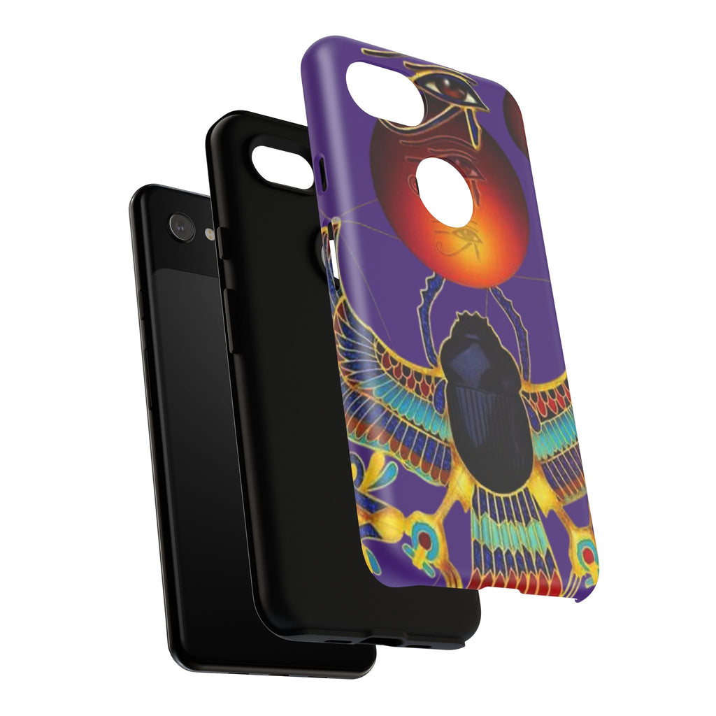 Colorful Phone Case with Egyptian-Inspired Design, Tough Cases for Gift, Phone Protection, Unique Accessories, Festival Style, Phone Cover